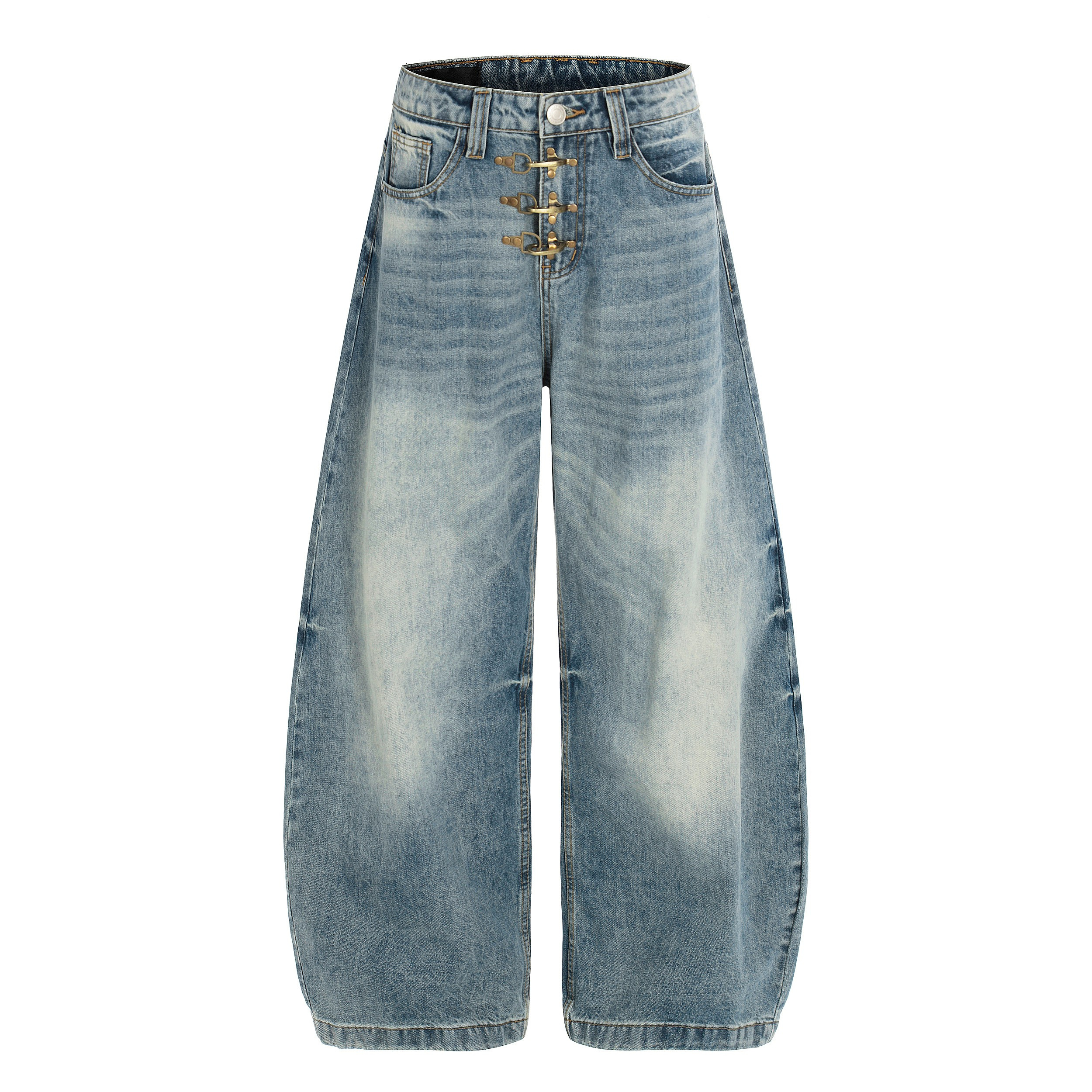 Omirad Vintage Hook Wide-Leg Denim Pants | Streetwear Jeans