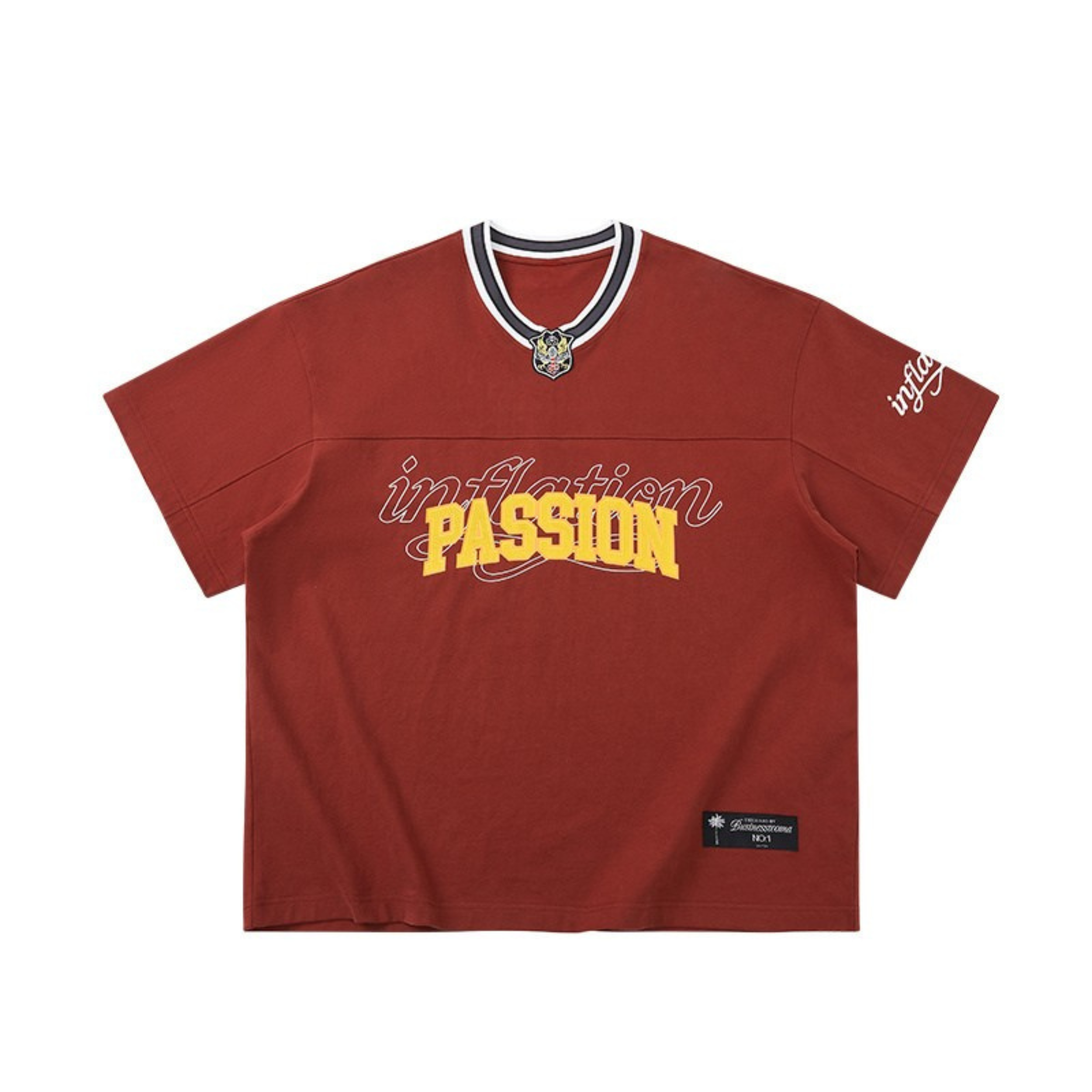 Inflation Passion Graphic V-Neck Tee | Varsity Streetwear