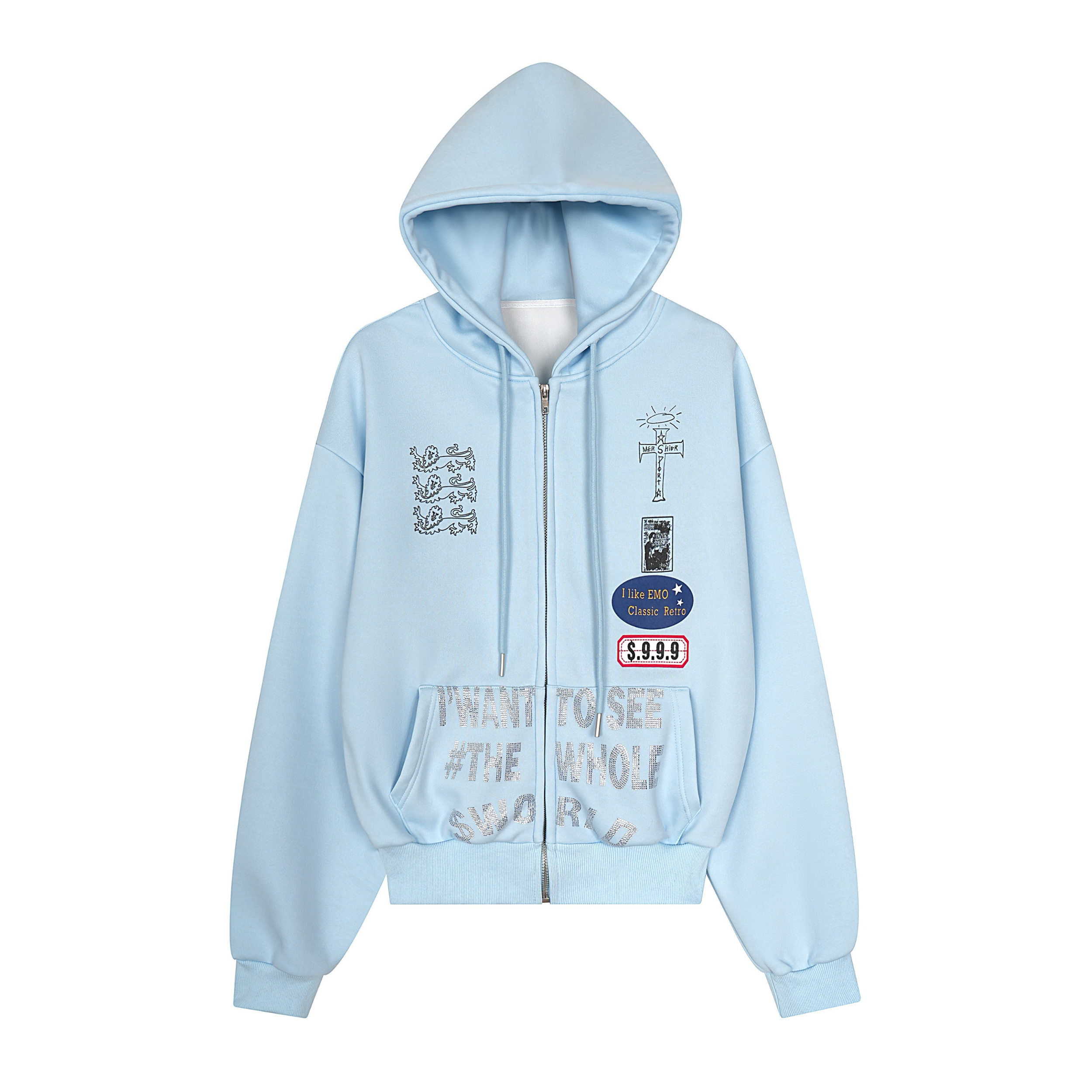 Omirad "See The Whole World" Graphic Zip-Up Hoodie