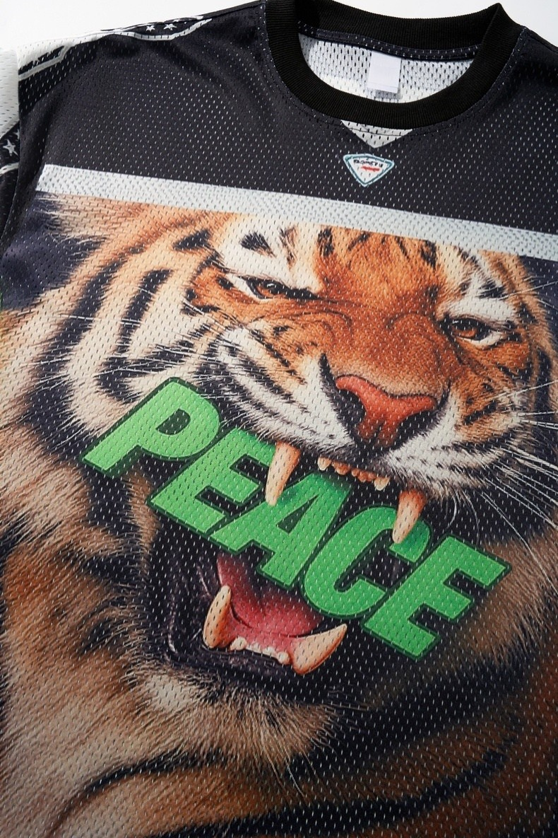 Omirad Tiger Peace Mesh Jersey | Street Sport Graphic Tee