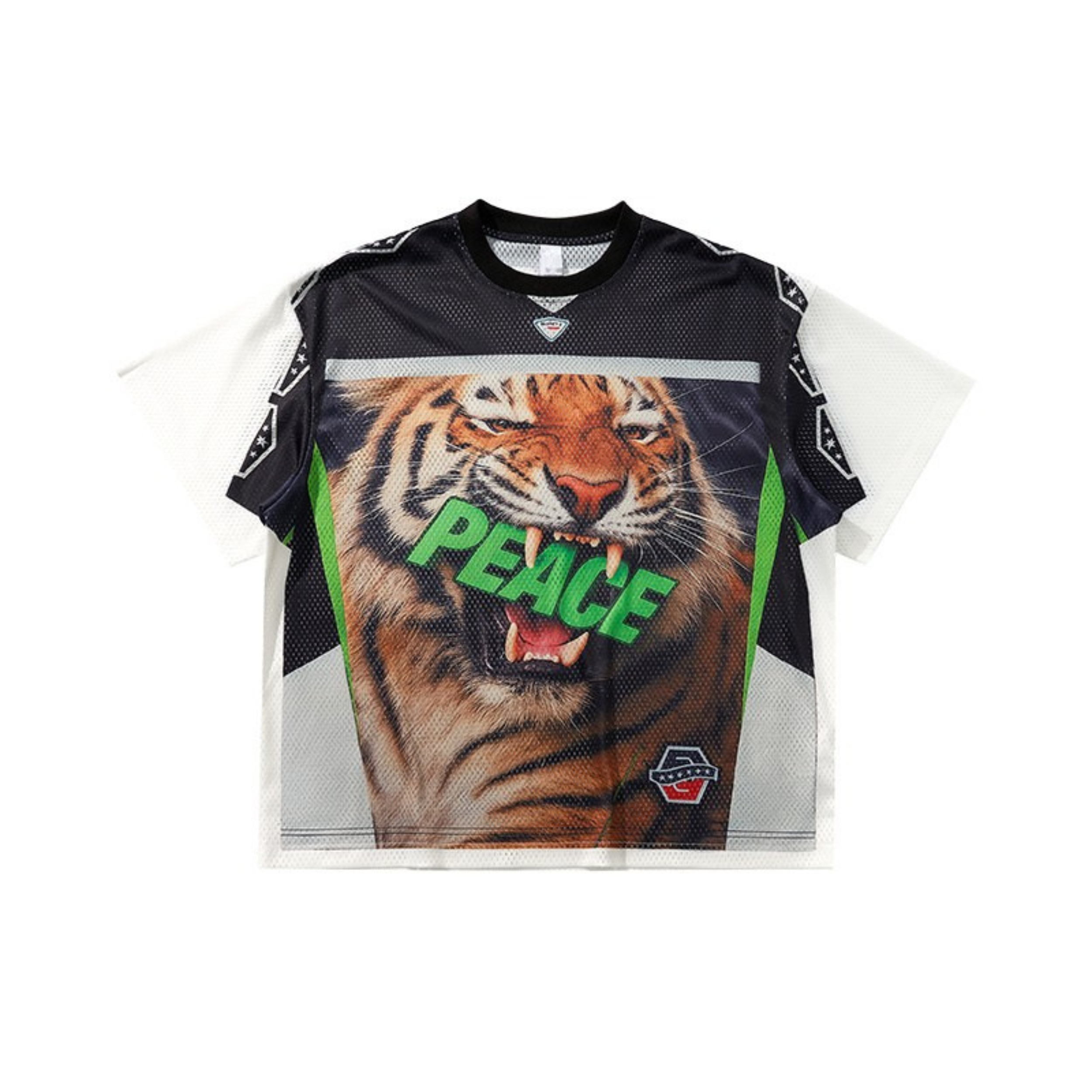Omirad Tiger Peace Mesh Jersey | Street Sport Graphic Tee