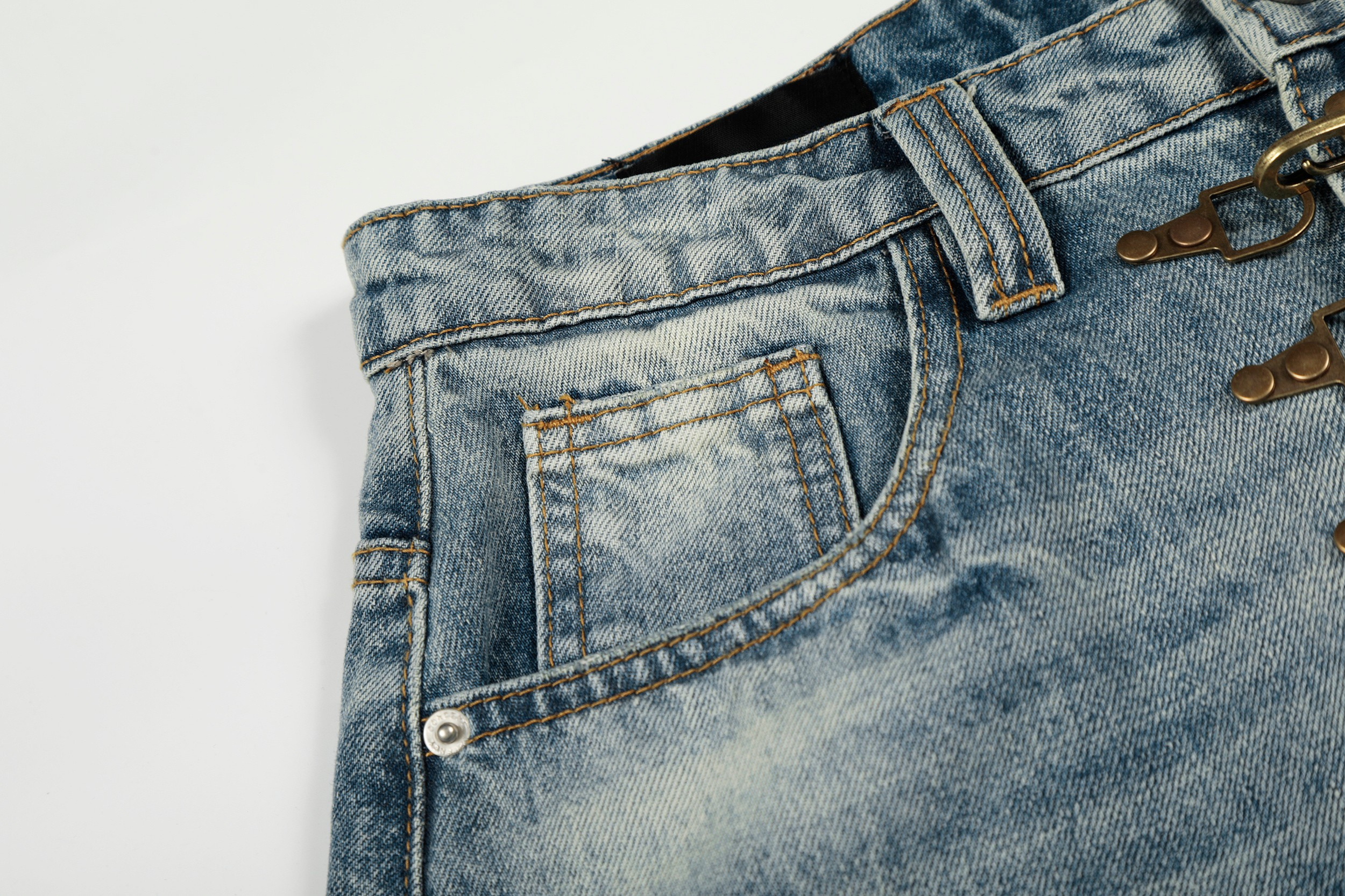 Omirad Vintage Hook Wide-Leg Denim Pants | Streetwear Jeans