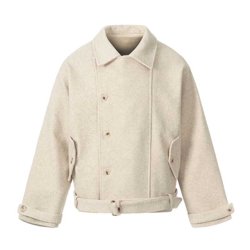 Omirad Belted Cropped Jacket | Structured Cotton Outerwear