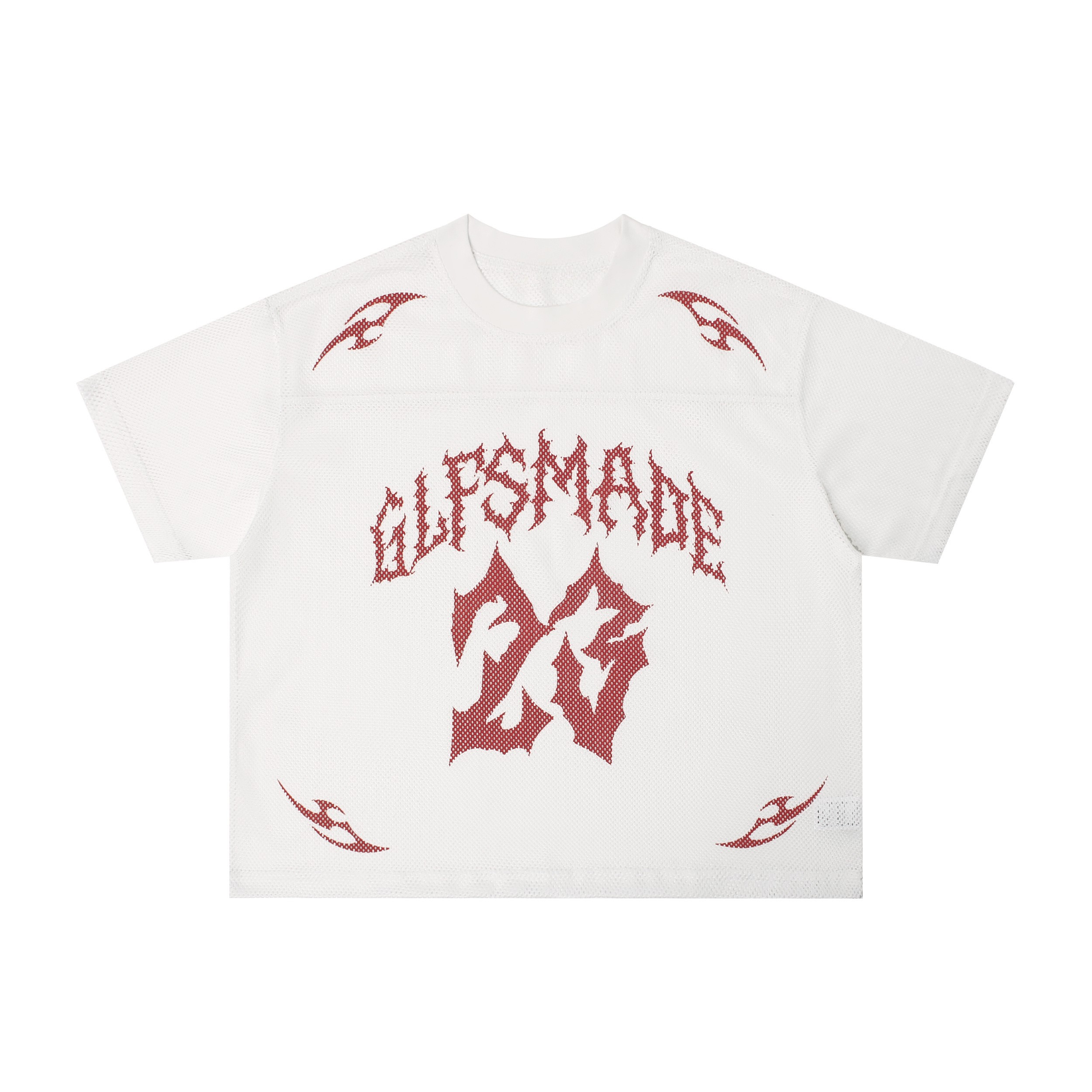 Flame Sigil Oversized Mesh Jersey | Street Athletic Tee