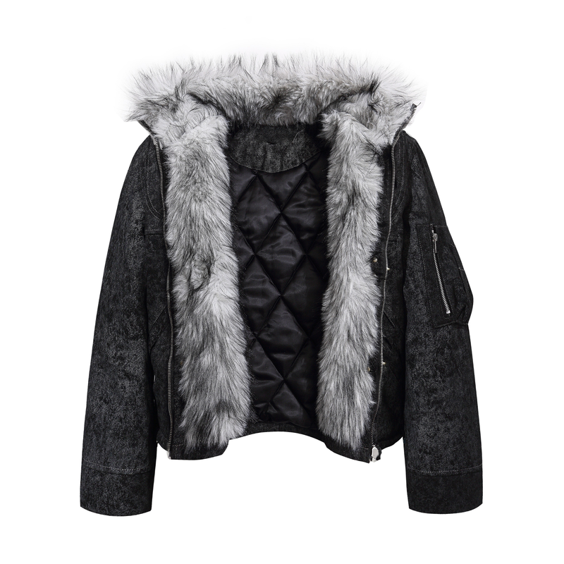 Omirad Vintage Toggle Cotton Jacket | Faux Fur Collar