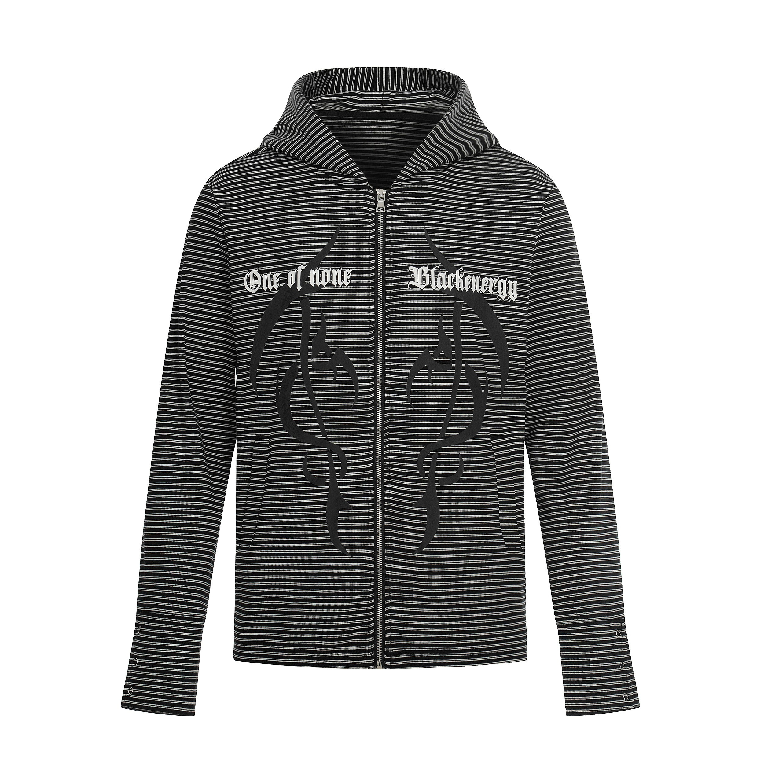 Omirad Striped Graphic Zip Hoodie | Bold Streetwear