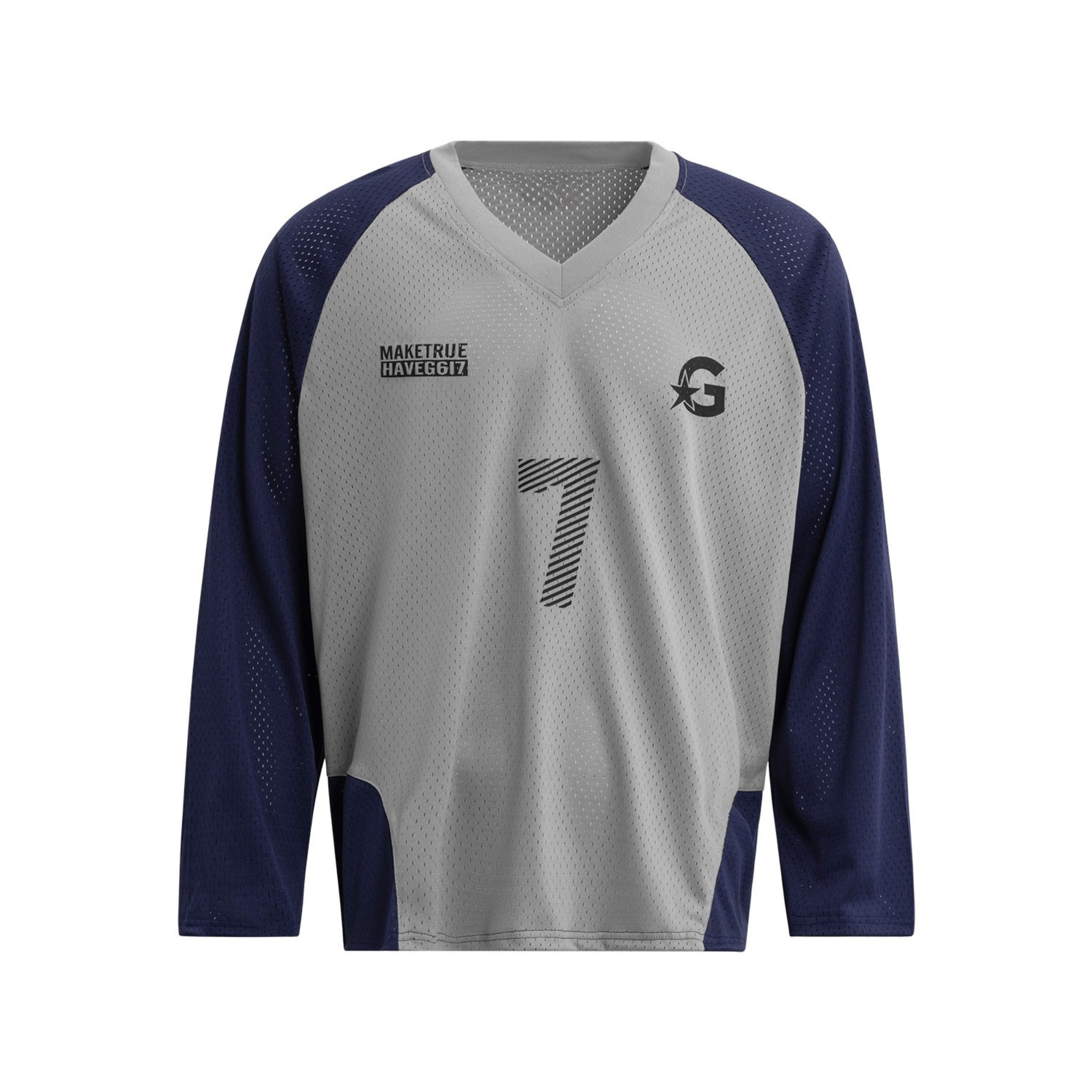Omirad Long-Sleeve Mesh Jersey Tee | Number 7 Athletic Shirt