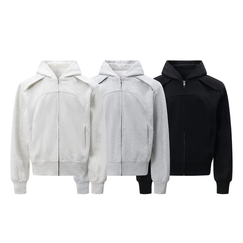 Omirad Sculpted Zip-Up Hoodie | Structured Street Fleece