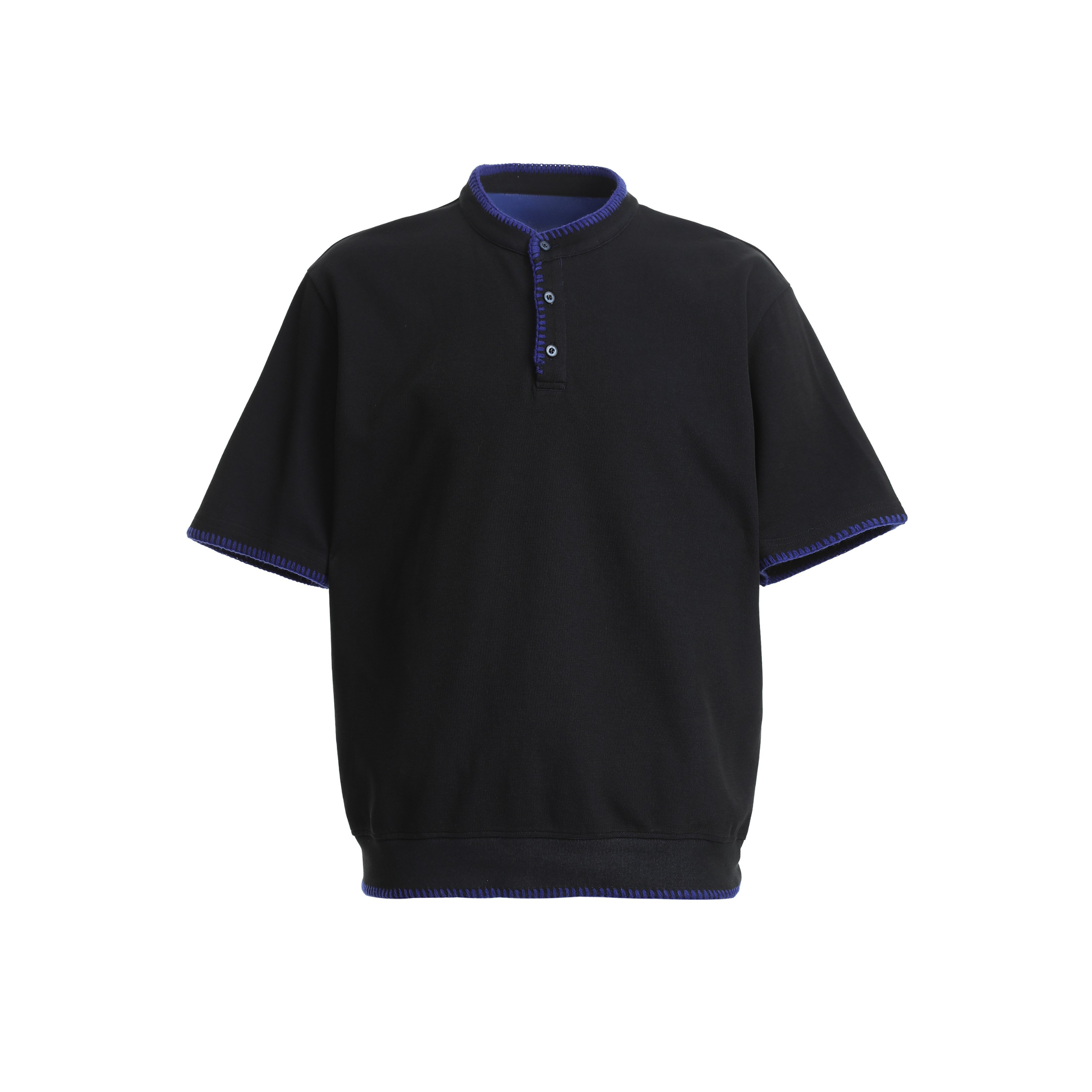 Omirad Contrast Stitch Henley Tee | Relaxed Fit Street Casual