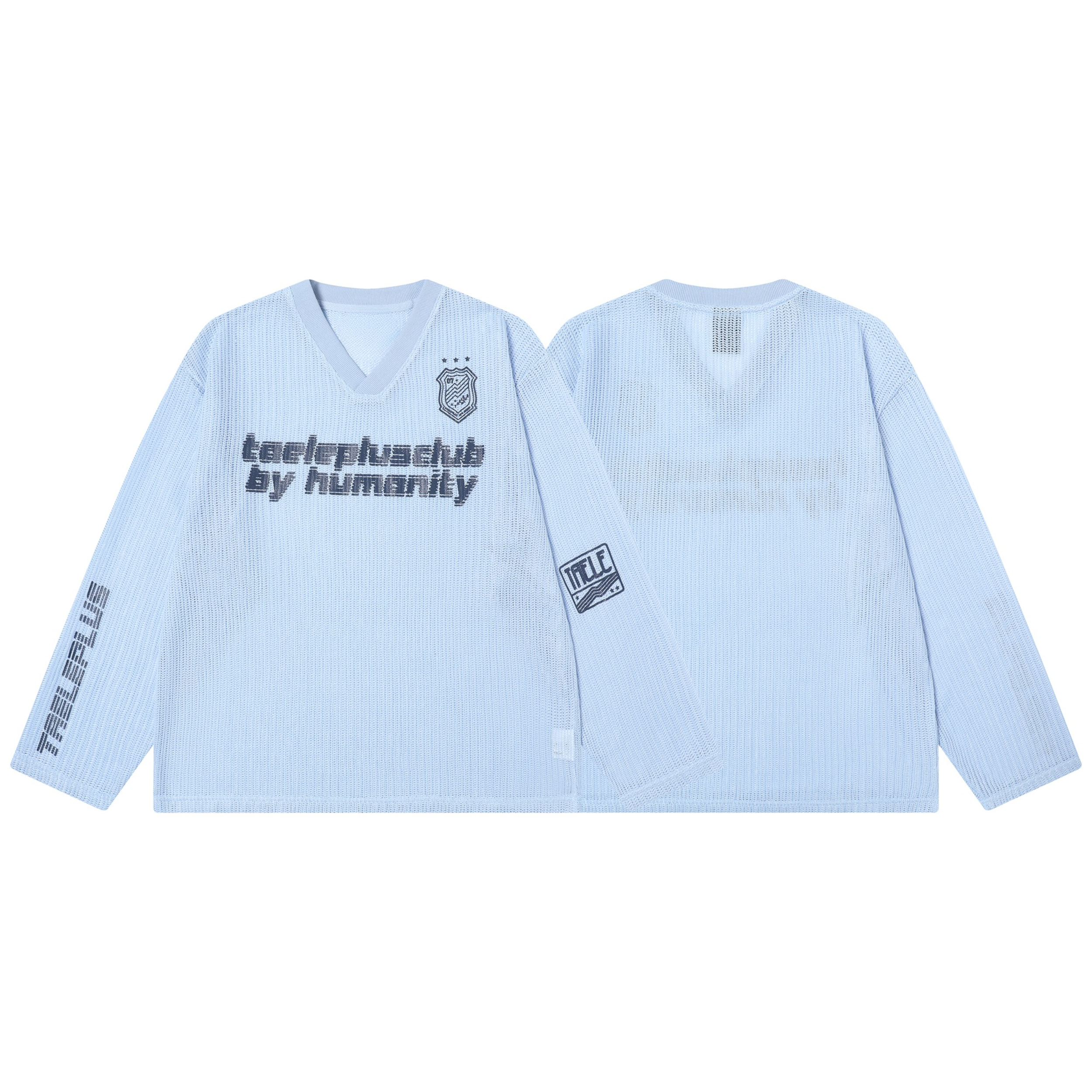 Varsity Mesh V-Neck Long Sleeve Tee | Sport-Street Style