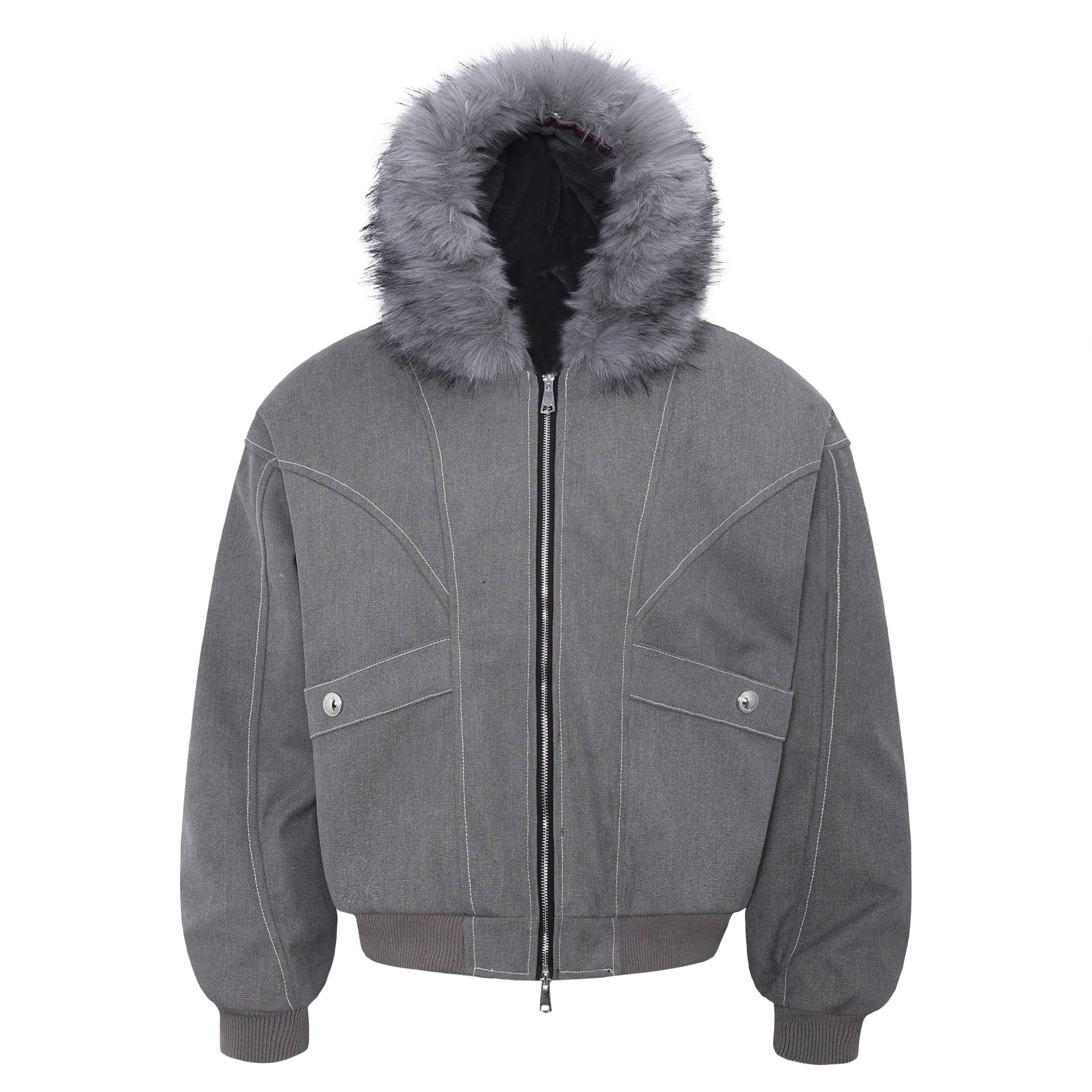 Omirad Fur-Hood Sculpted Bomber Jacket | Winter Streetwear