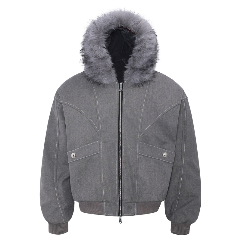 Omirad Fur-Hood Sculpted Bomber Jacket | Winter Streetwear
