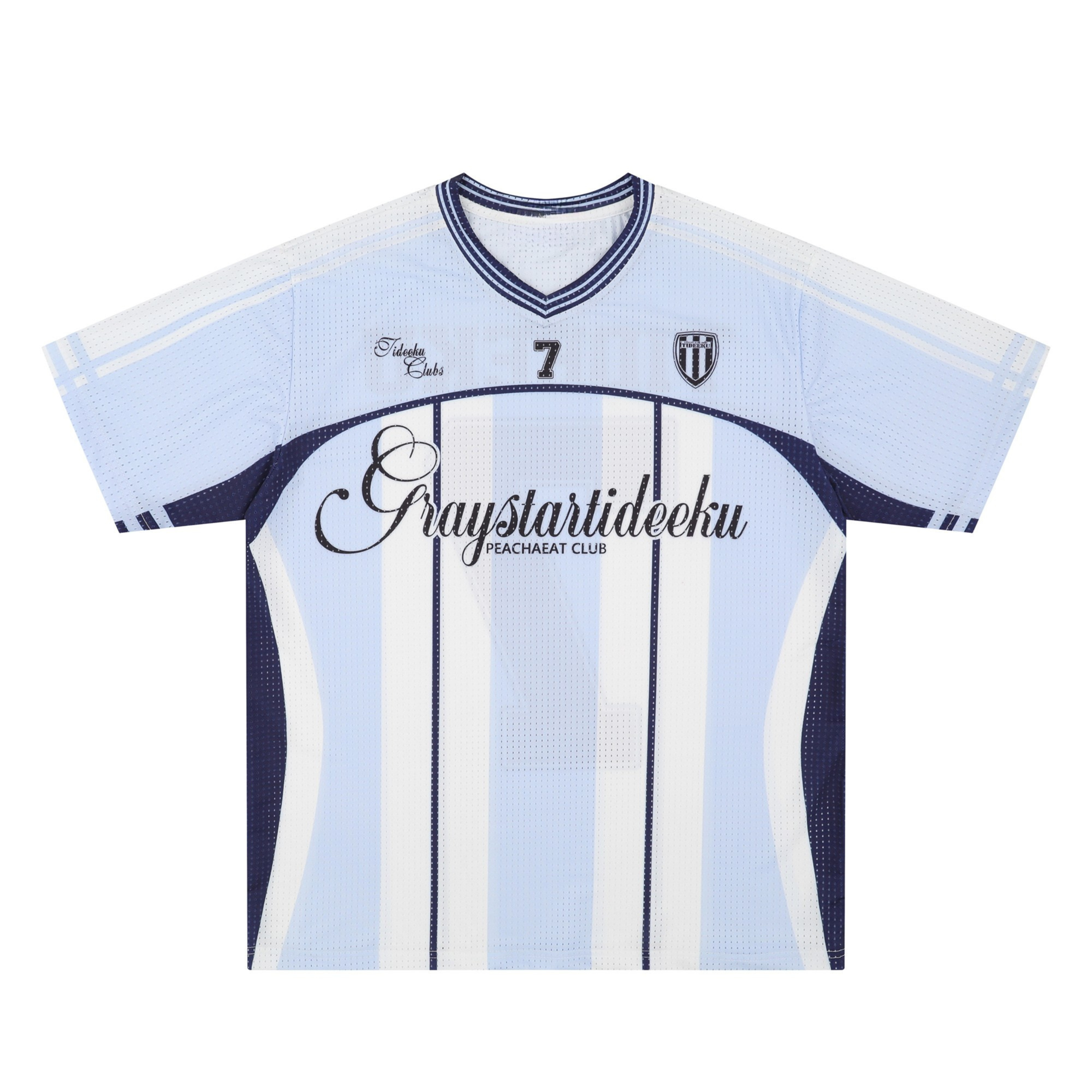Tideeku No.7 Striped Mesh Football Jersey | Streetwear