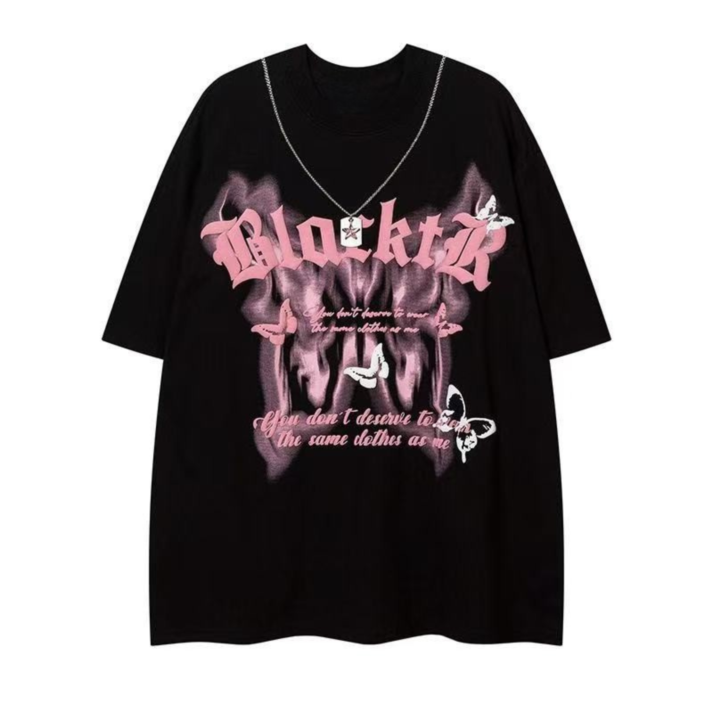 Gothic Butterfly Graphic Tee | Dark Romantic Streetwear