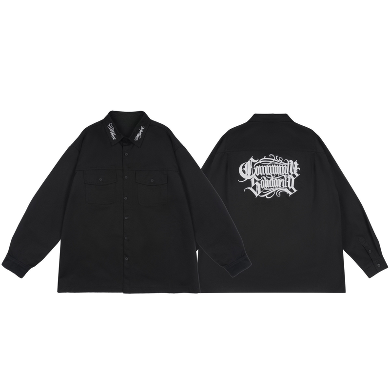 Omirad Gothic Logo Work Shirt | Oversized Streetwear