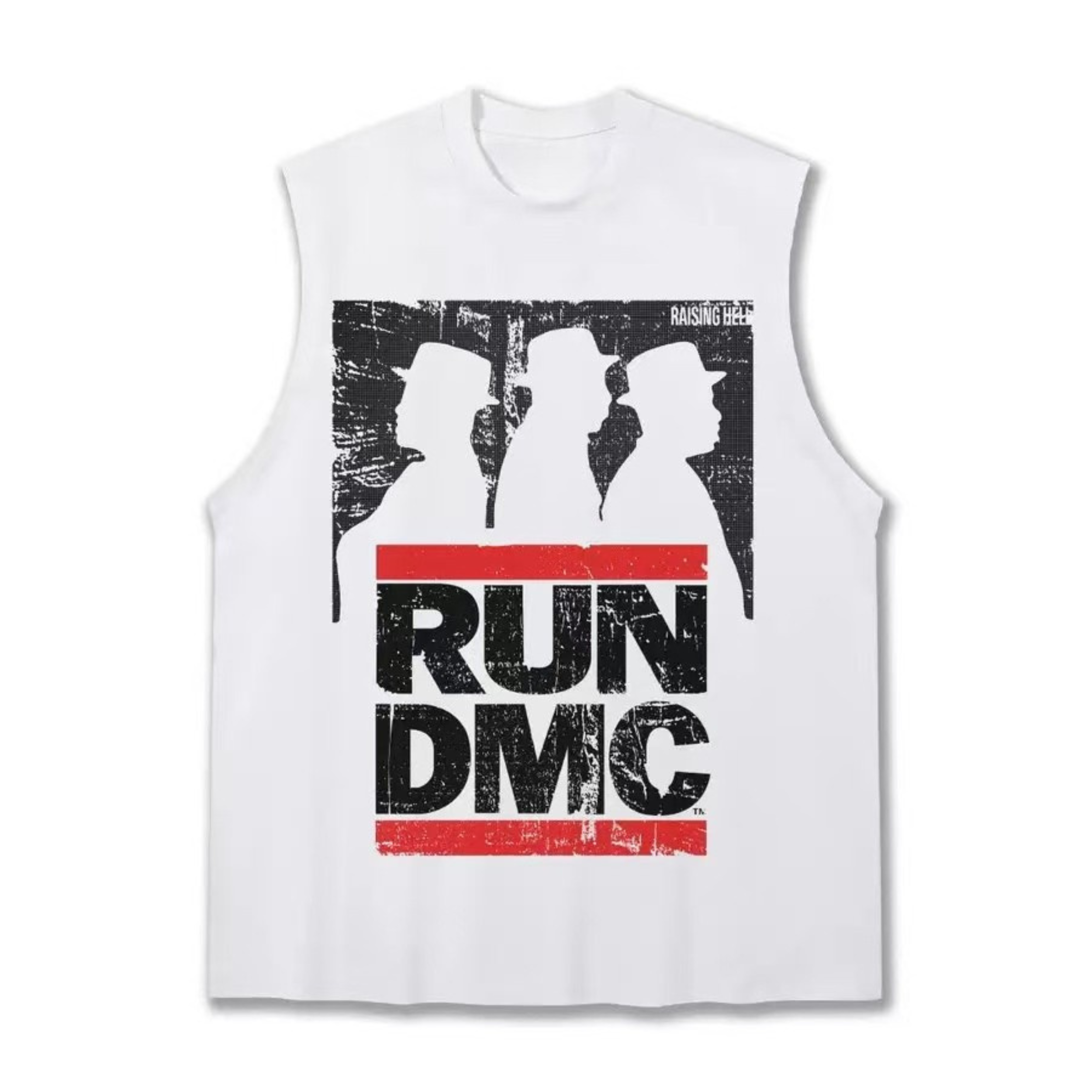 Run DMC Vintage Washed Sleeveless Tee | Oversized Hip-Hop Tank