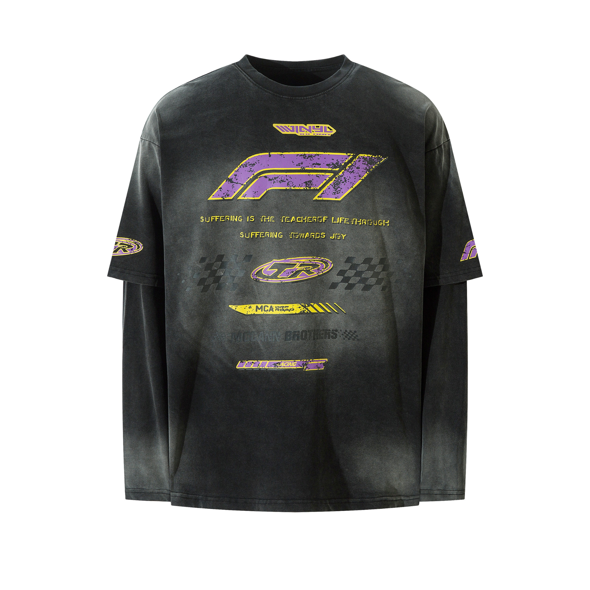 Motorsport Graphic Layered Tee | Y2K Racing Streetwear