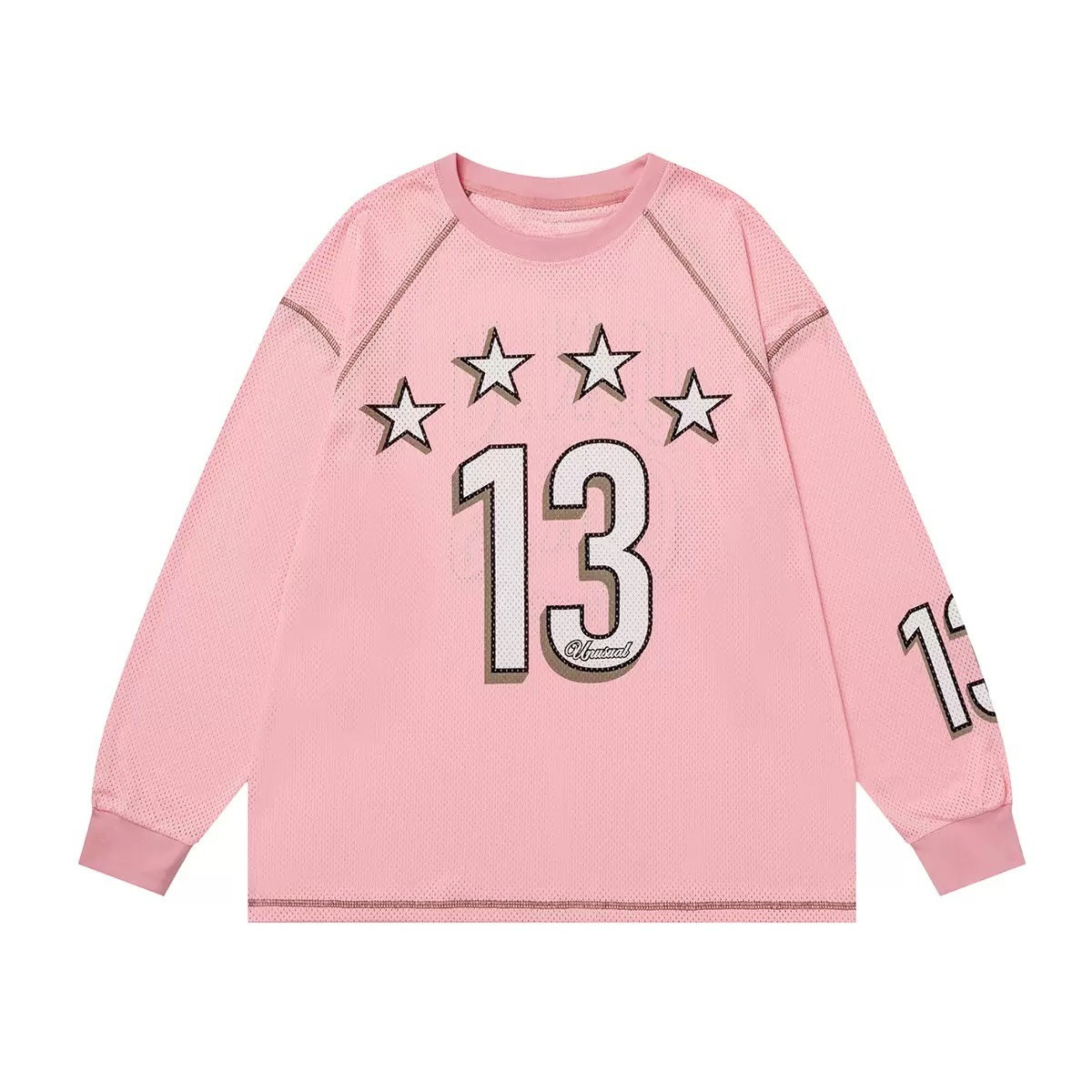 Star 13 Long-Sleeve Mesh Jersey | Oversized Streetwear Top