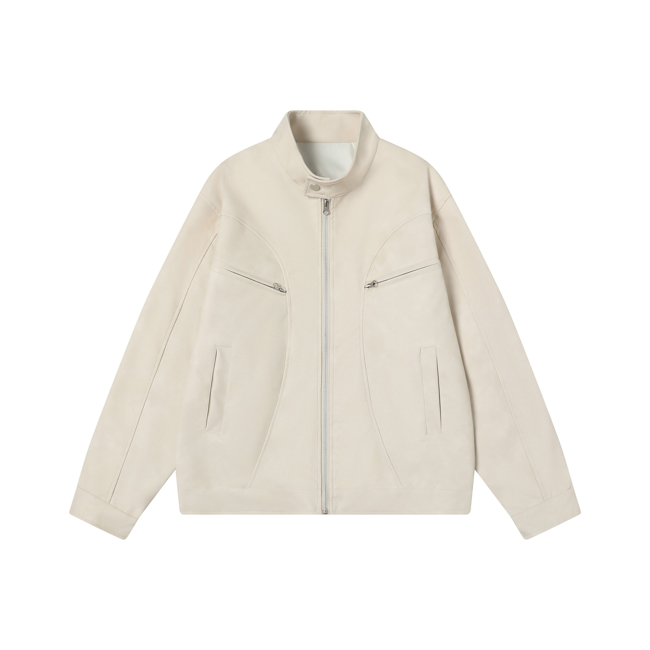 Stand Collar PU Zip Jacket | Minimal Street Style