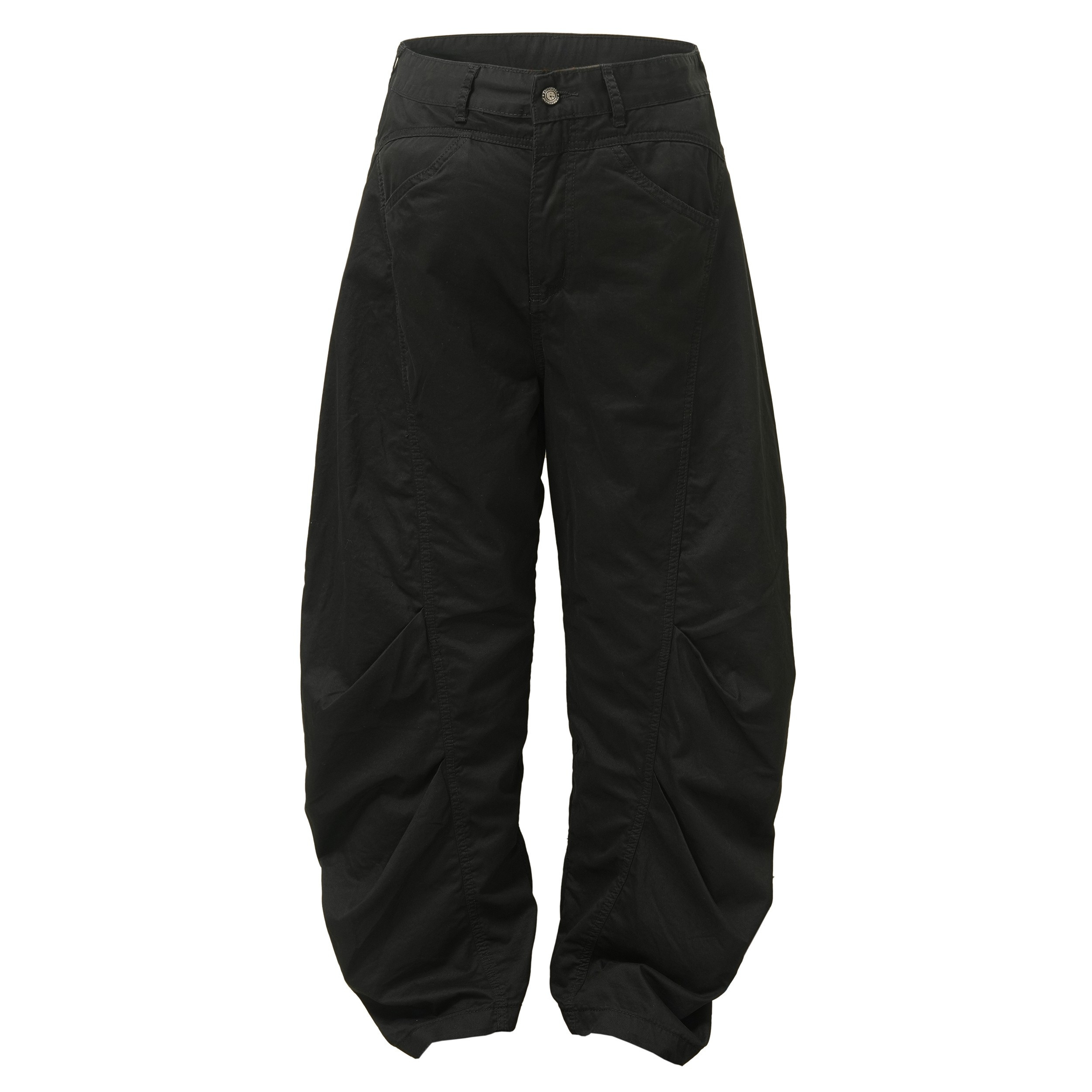 Balloon Fit Utility Cotton Pants | Curved Panel Streetwear