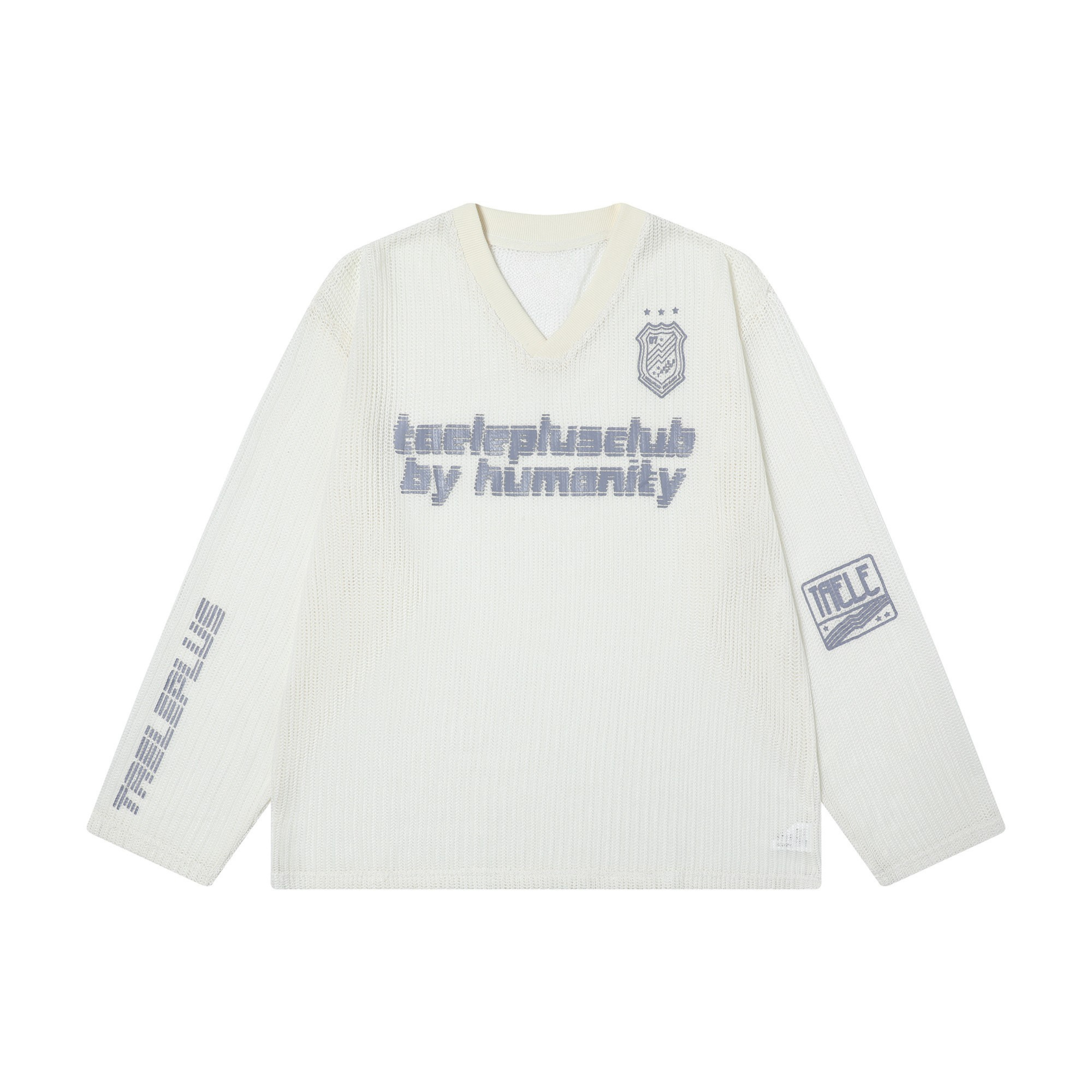 Varsity Mesh V-Neck Long Sleeve Tee | Sport-Street Style