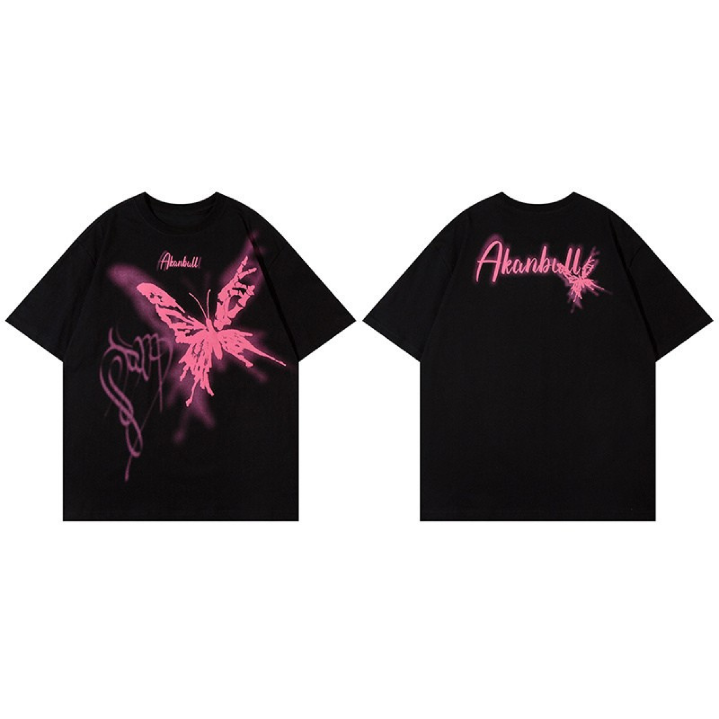 Butterfly Graffiti Oversized Graphic Tee | Streetwear