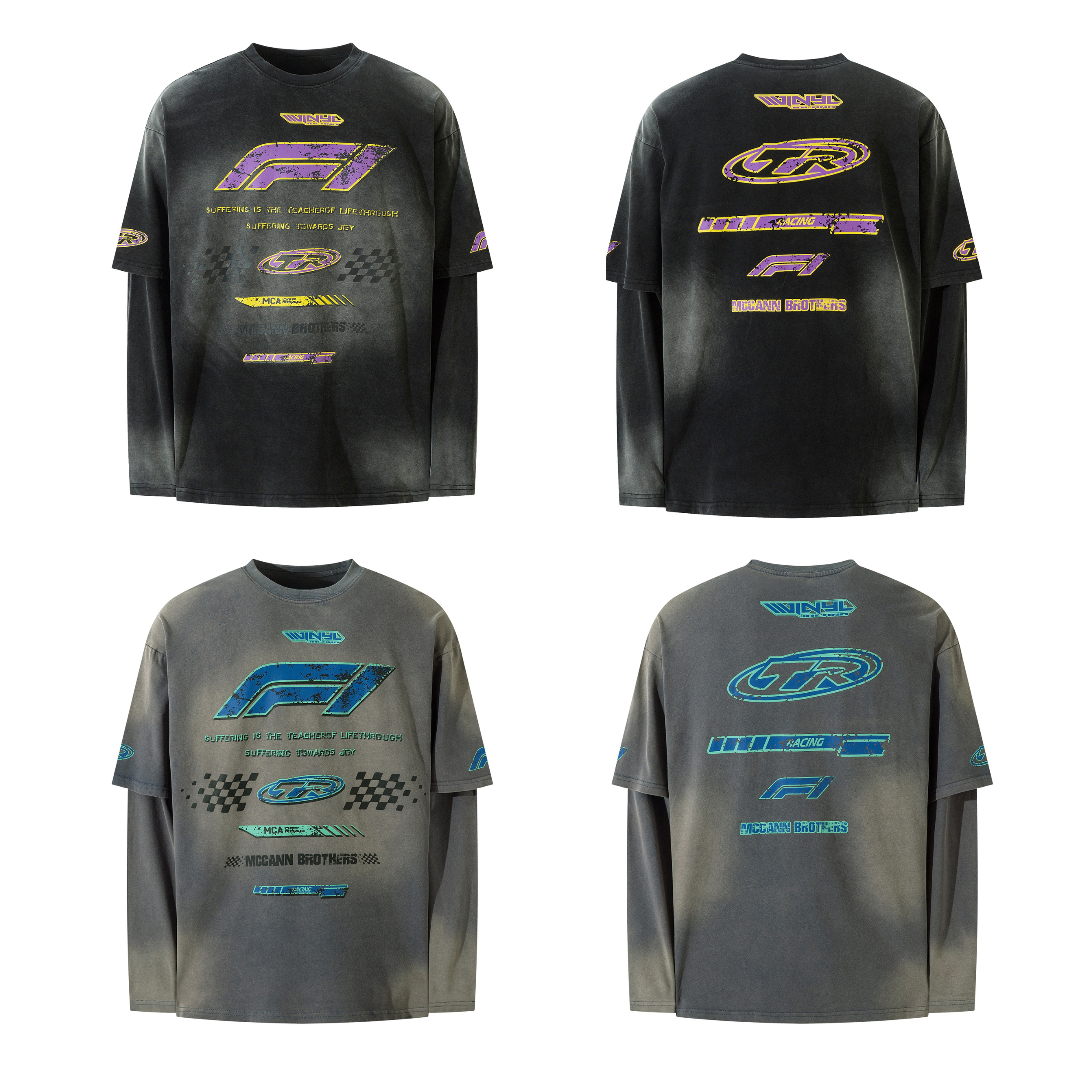 Motorsport Graphic Layered Tee | Y2K Racing Streetwear