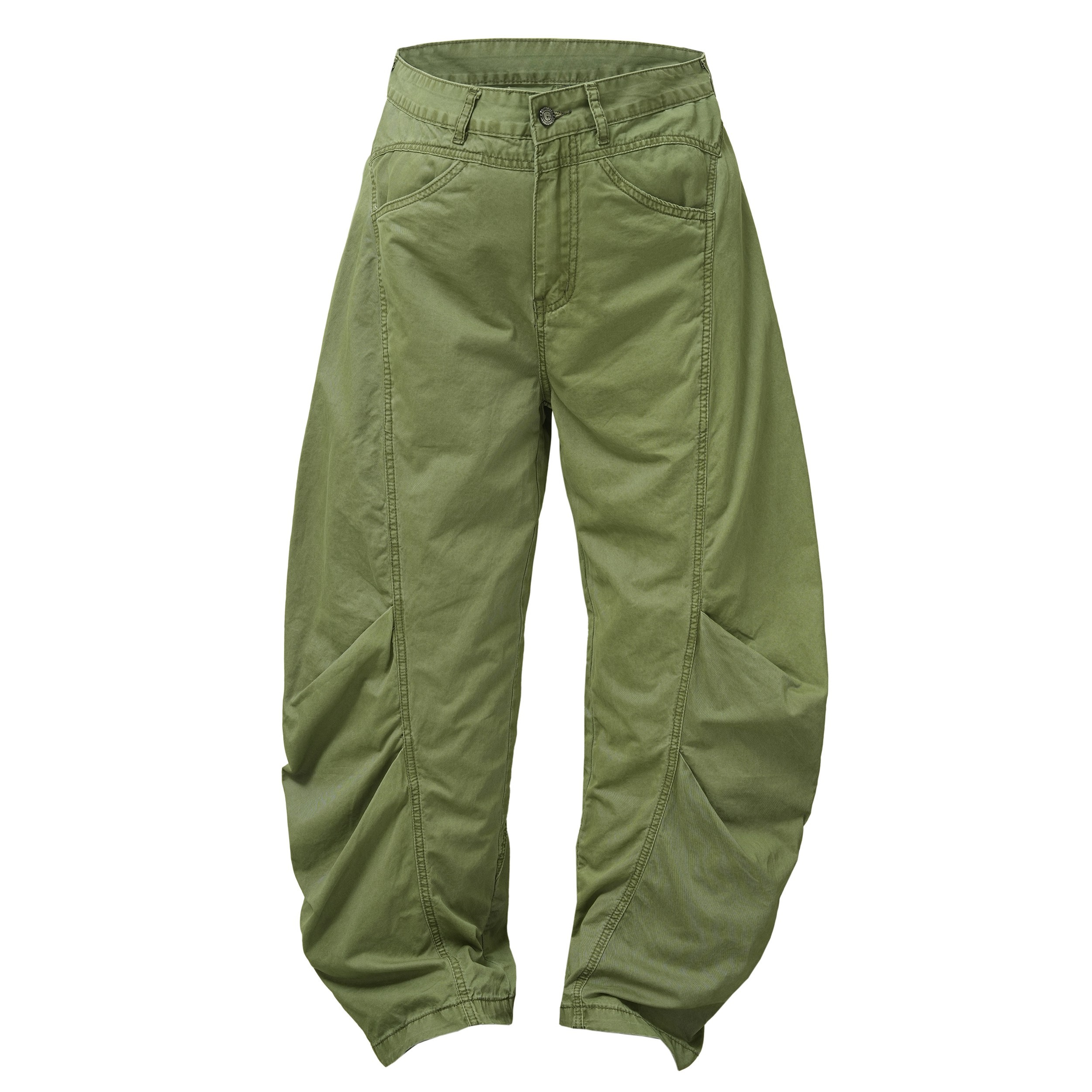 Balloon Fit Utility Cotton Pants | Curved Panel Streetwear