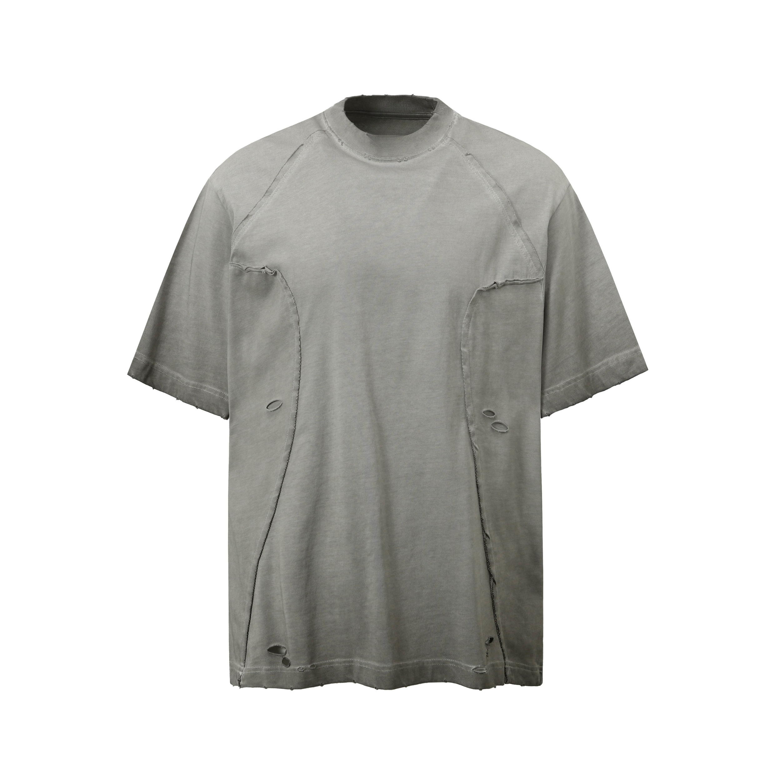 Omirad Distressed Panel Tee | Washed Cotton Streetwear