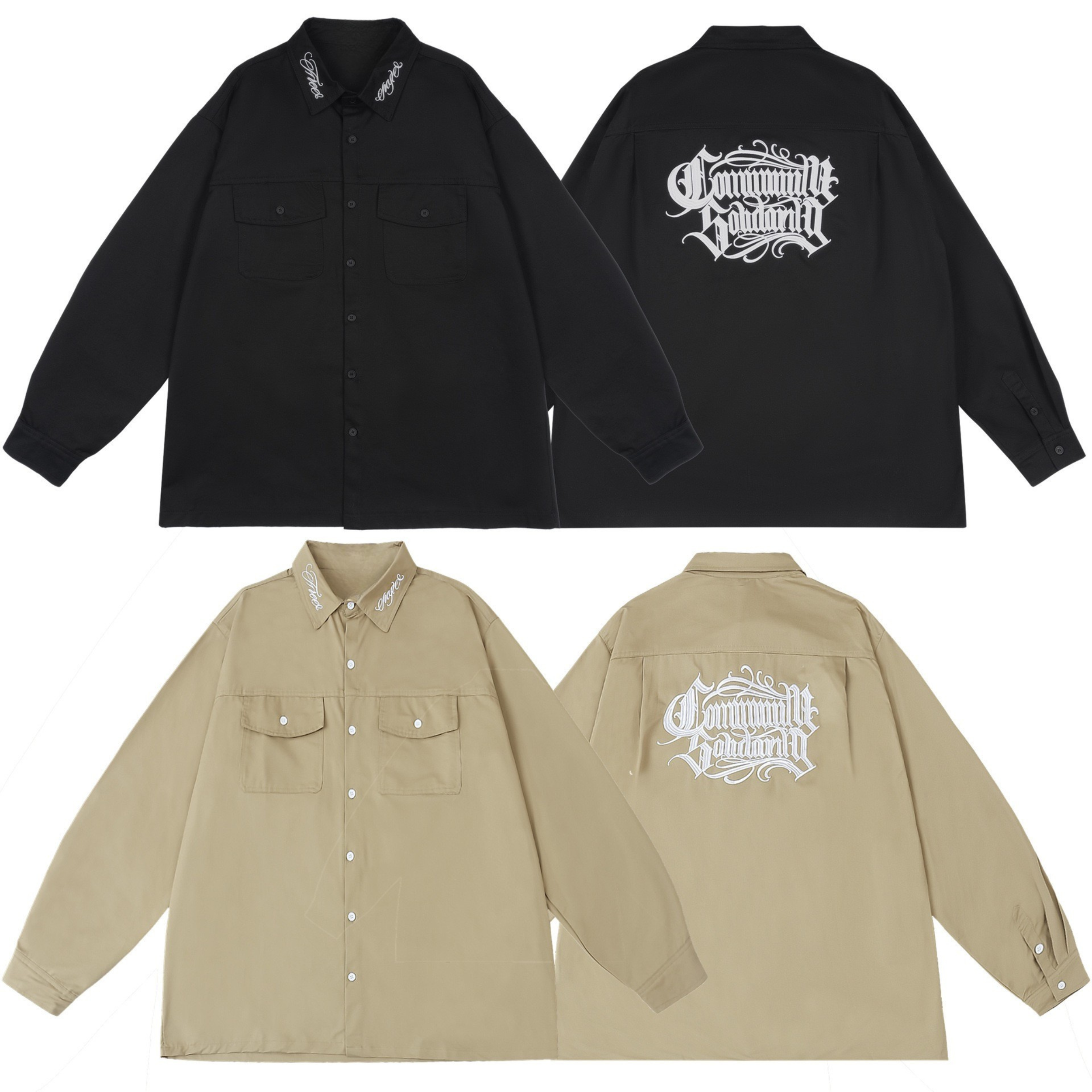 Omirad Gothic Logo Work Shirt | Oversized Streetwear