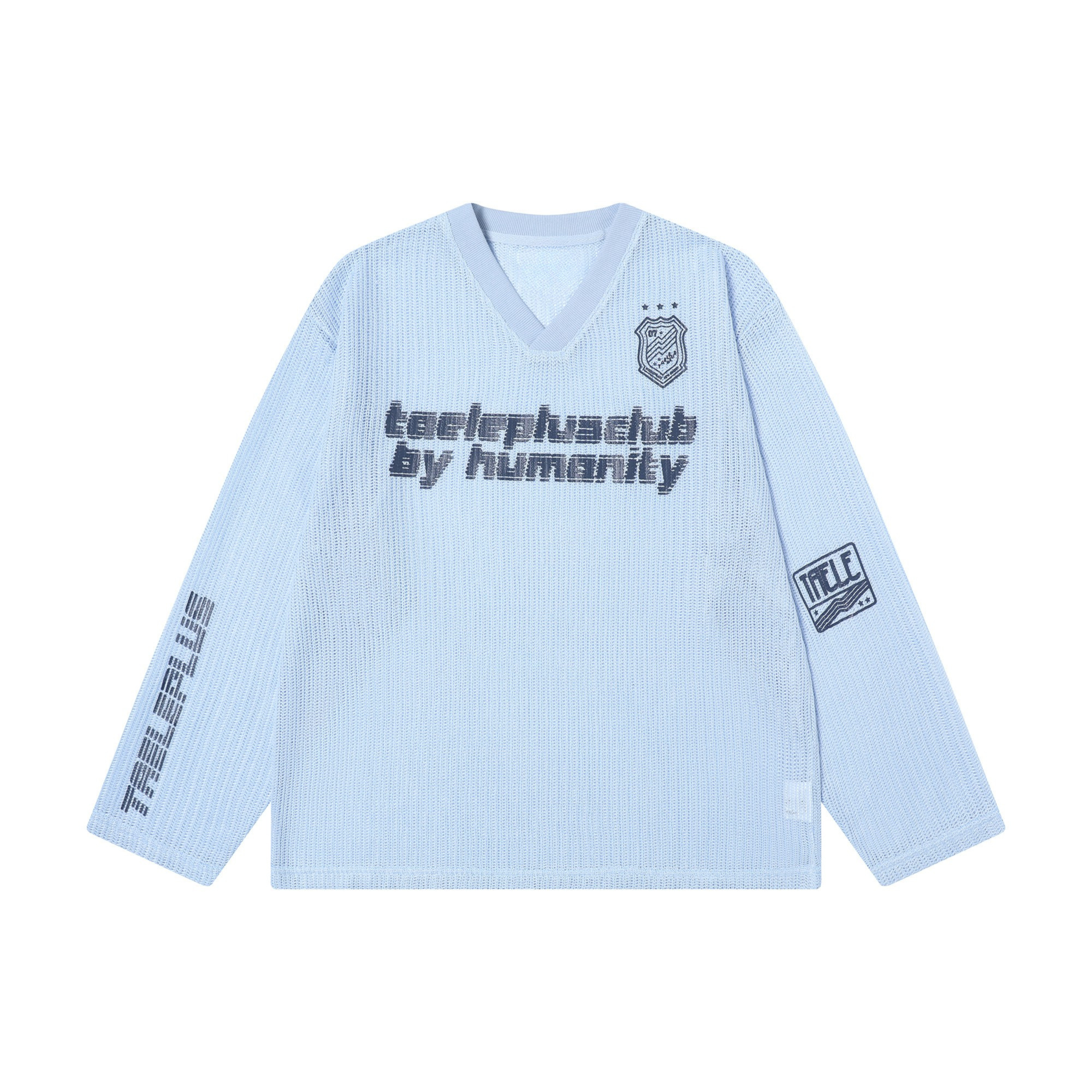 Varsity Mesh V-Neck Long Sleeve Tee | Sport-Street Style