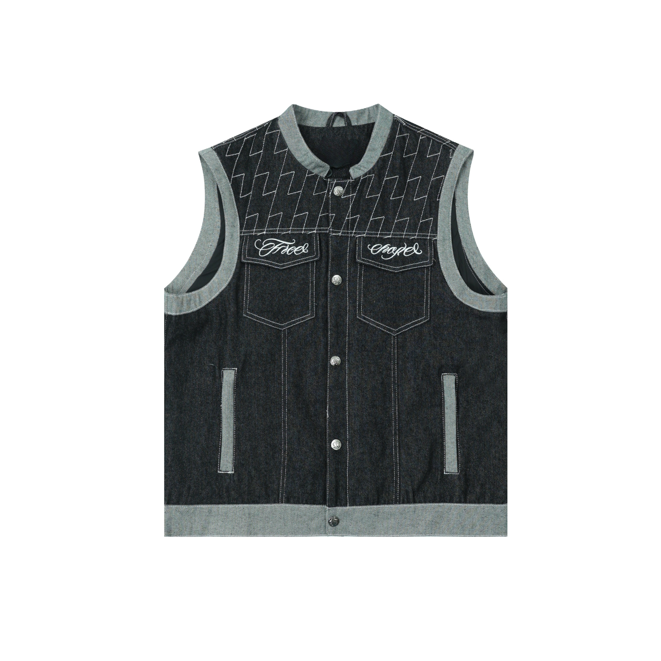 Omirad Vintage Racer Denim Vest | Biker Streetwear