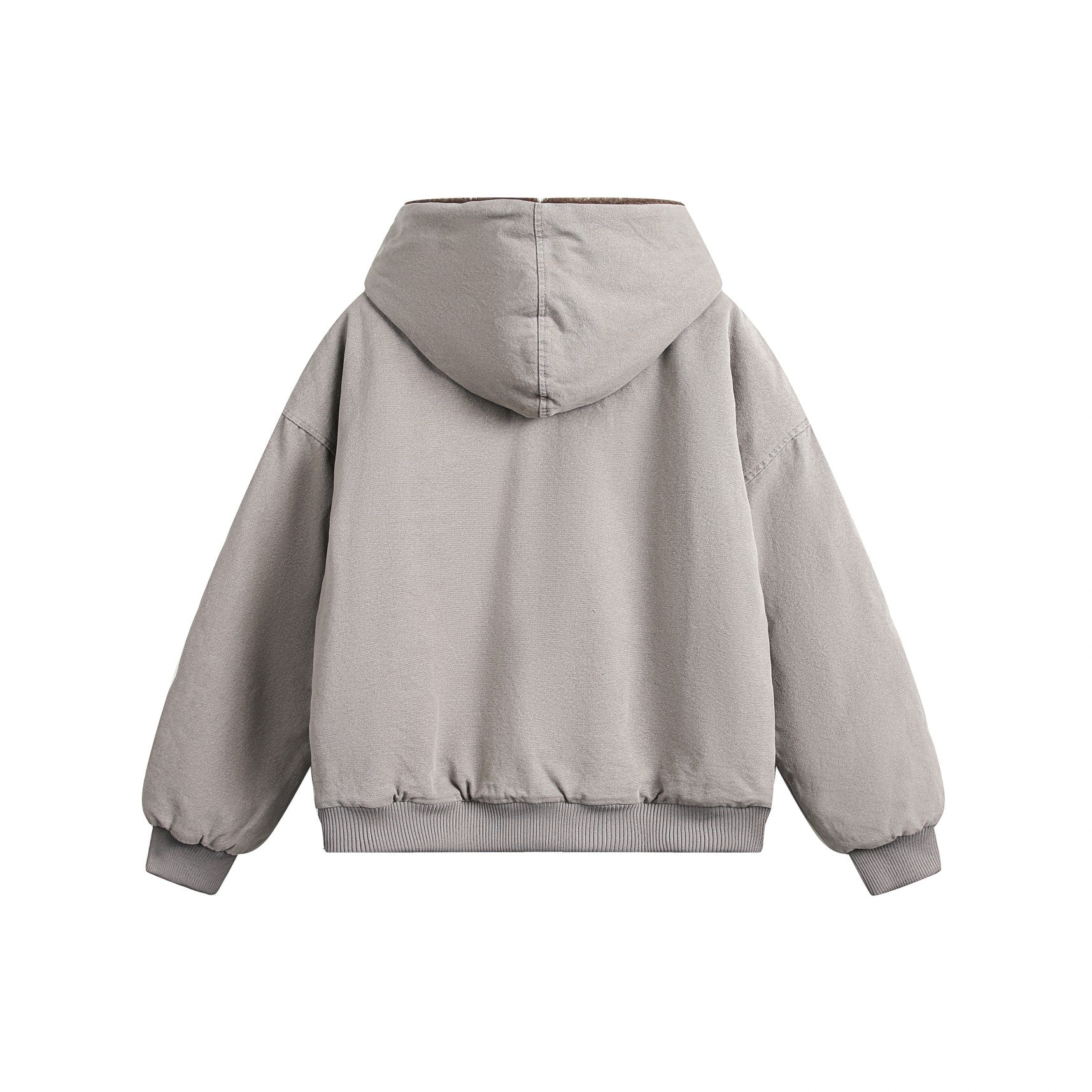 Faux Fur-Lined Hooded Bomber Jacket | Heavy Cotton Shell