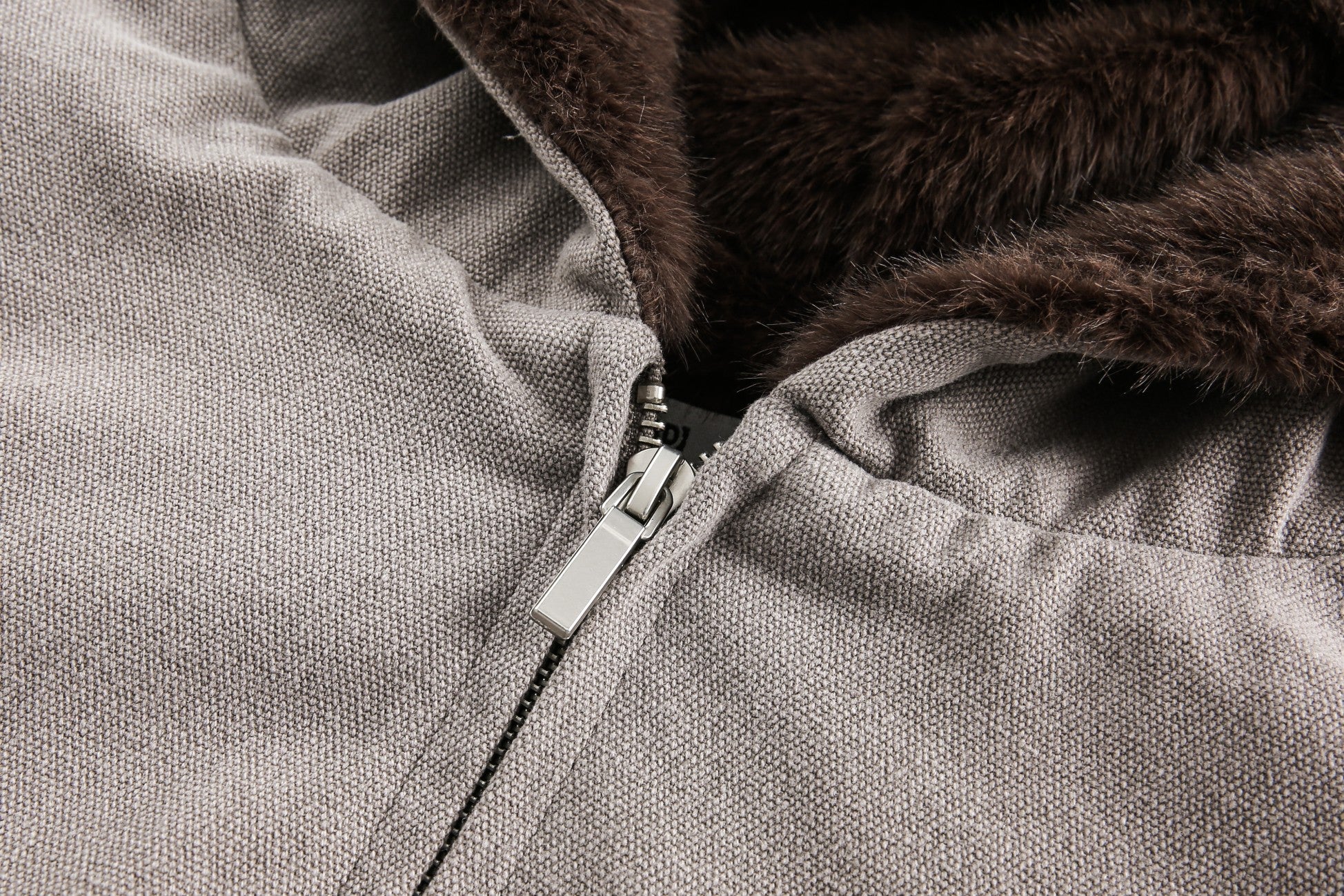 Faux Fur-Lined Hooded Bomber Jacket | Heavy Cotton Shell