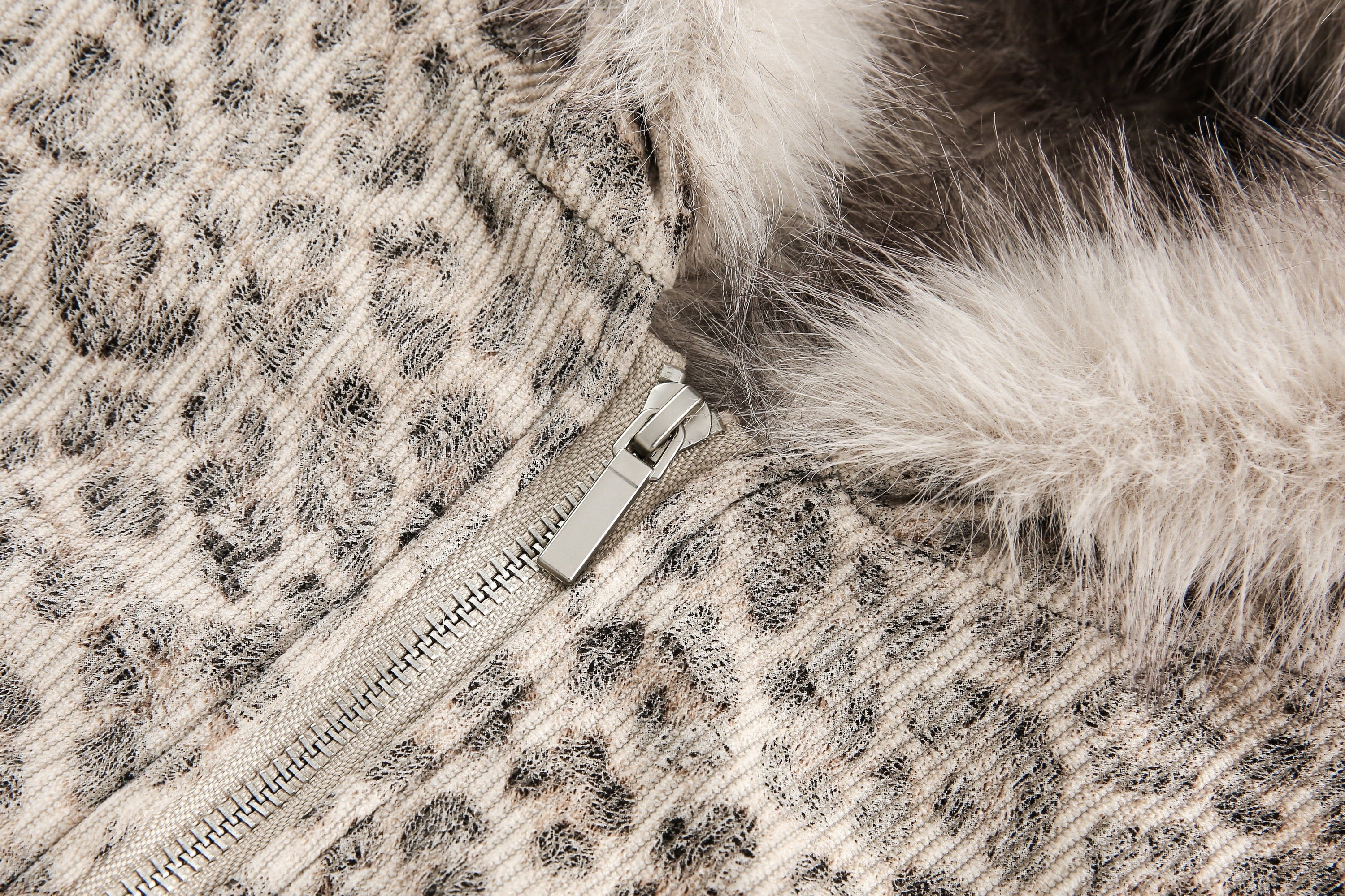Leopard Print Fur-Trim Hooded Bomber Jacket | Omirad