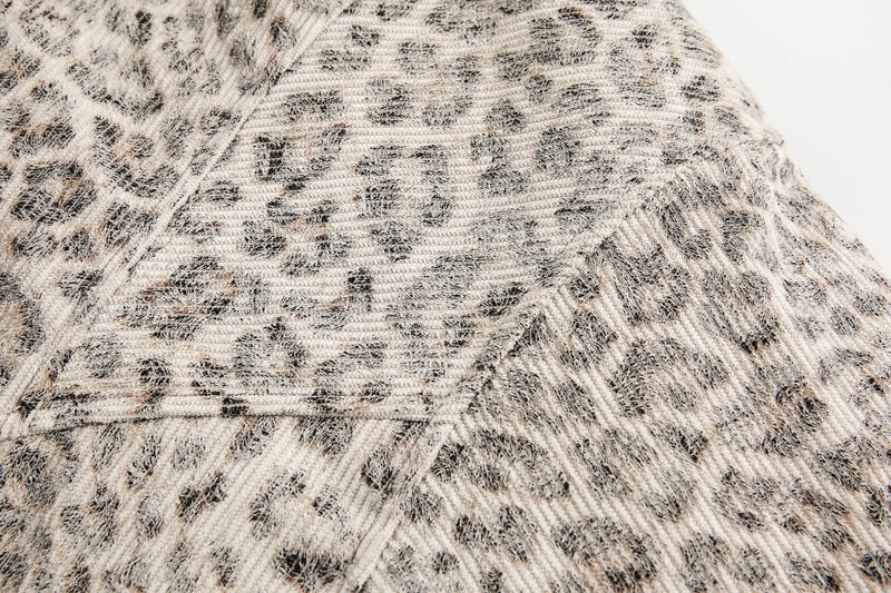 Leopard Print Fur-Trim Hooded Bomber Jacket | Omirad