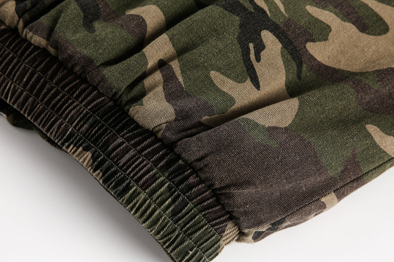Camo Fur-Trim Hooded Bomber Jacket | Streetwear Style