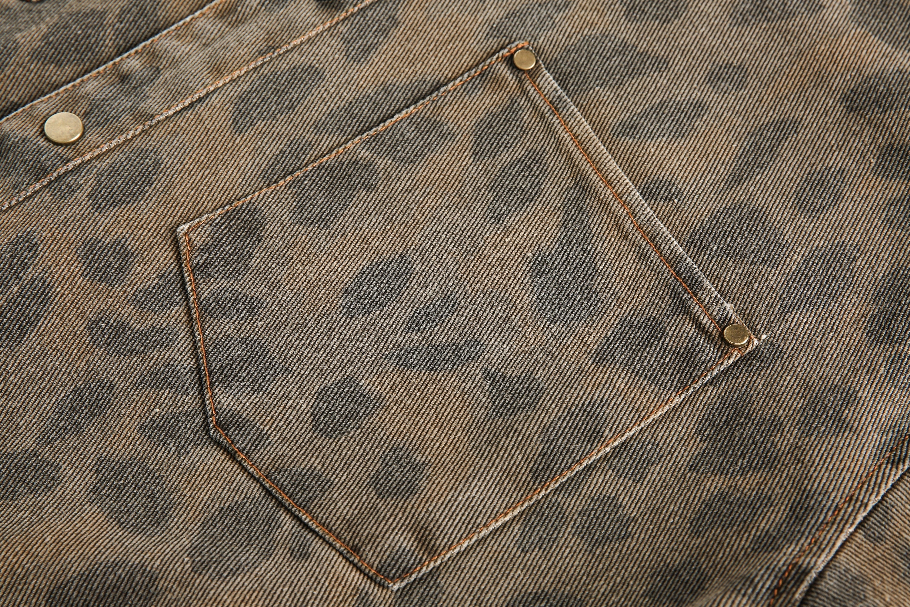 Leopard Washed Denim Shirt Jacket | Vintage Streetwear