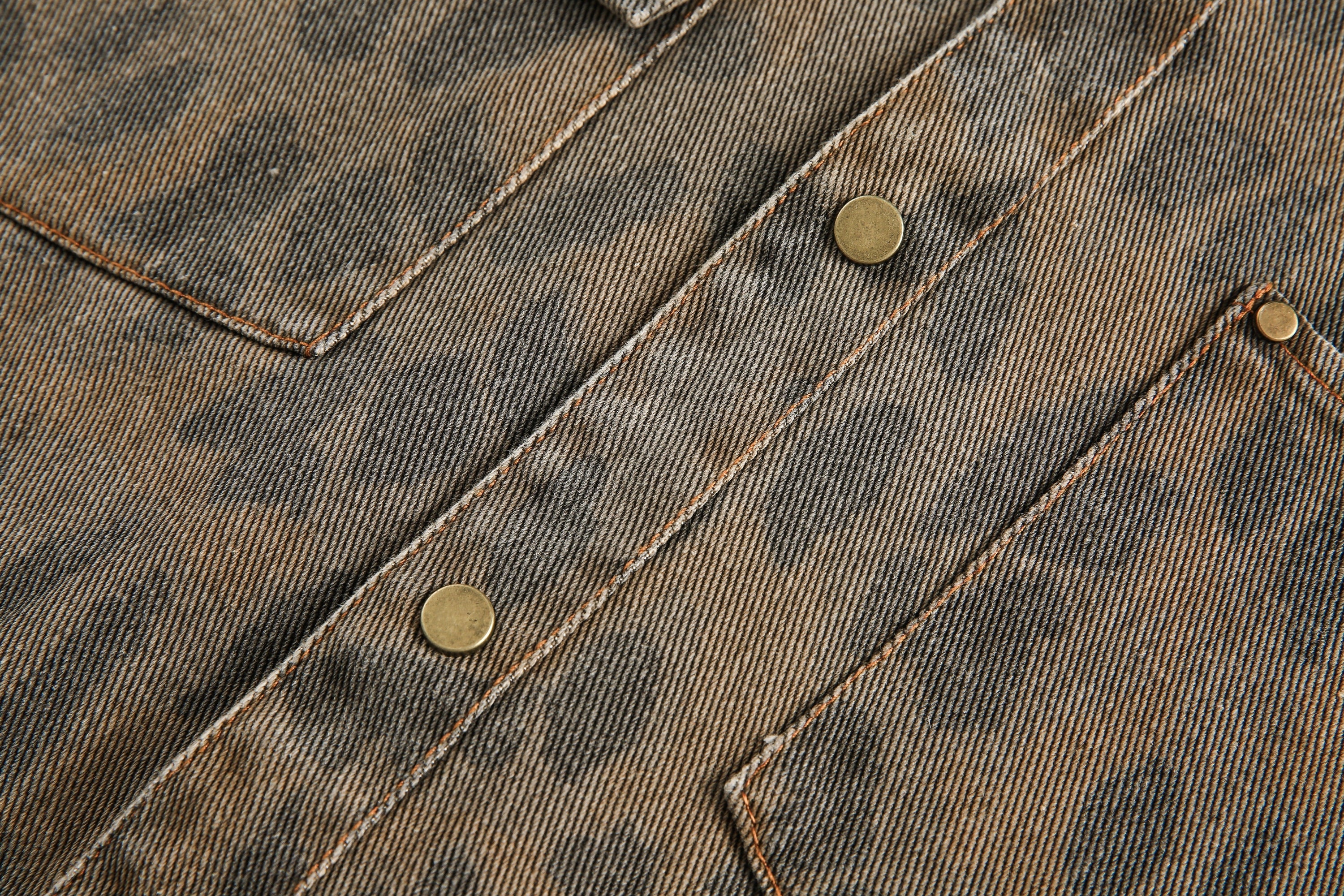 Leopard Washed Denim Shirt Jacket | Vintage Streetwear