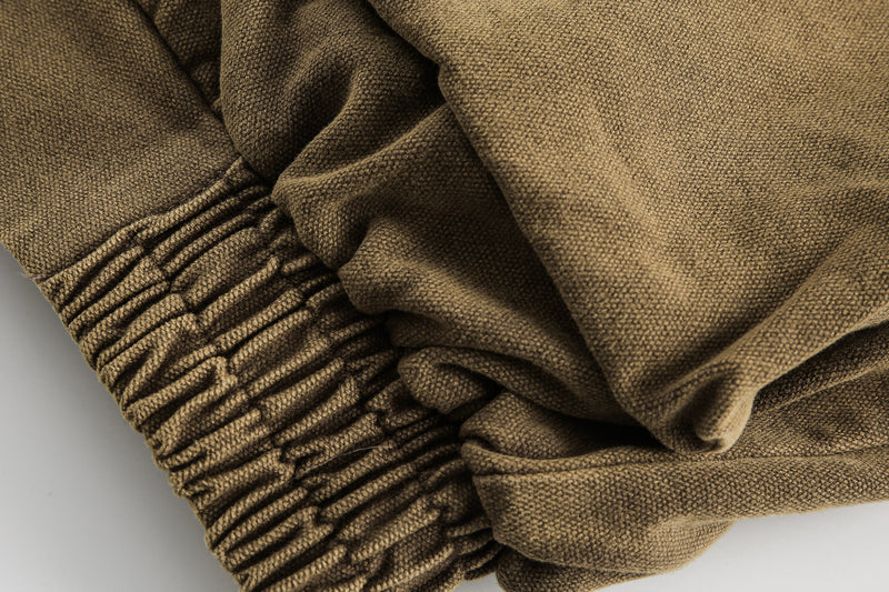 High-Neck Utility Cotton Jacket | Industrial Streetwear
