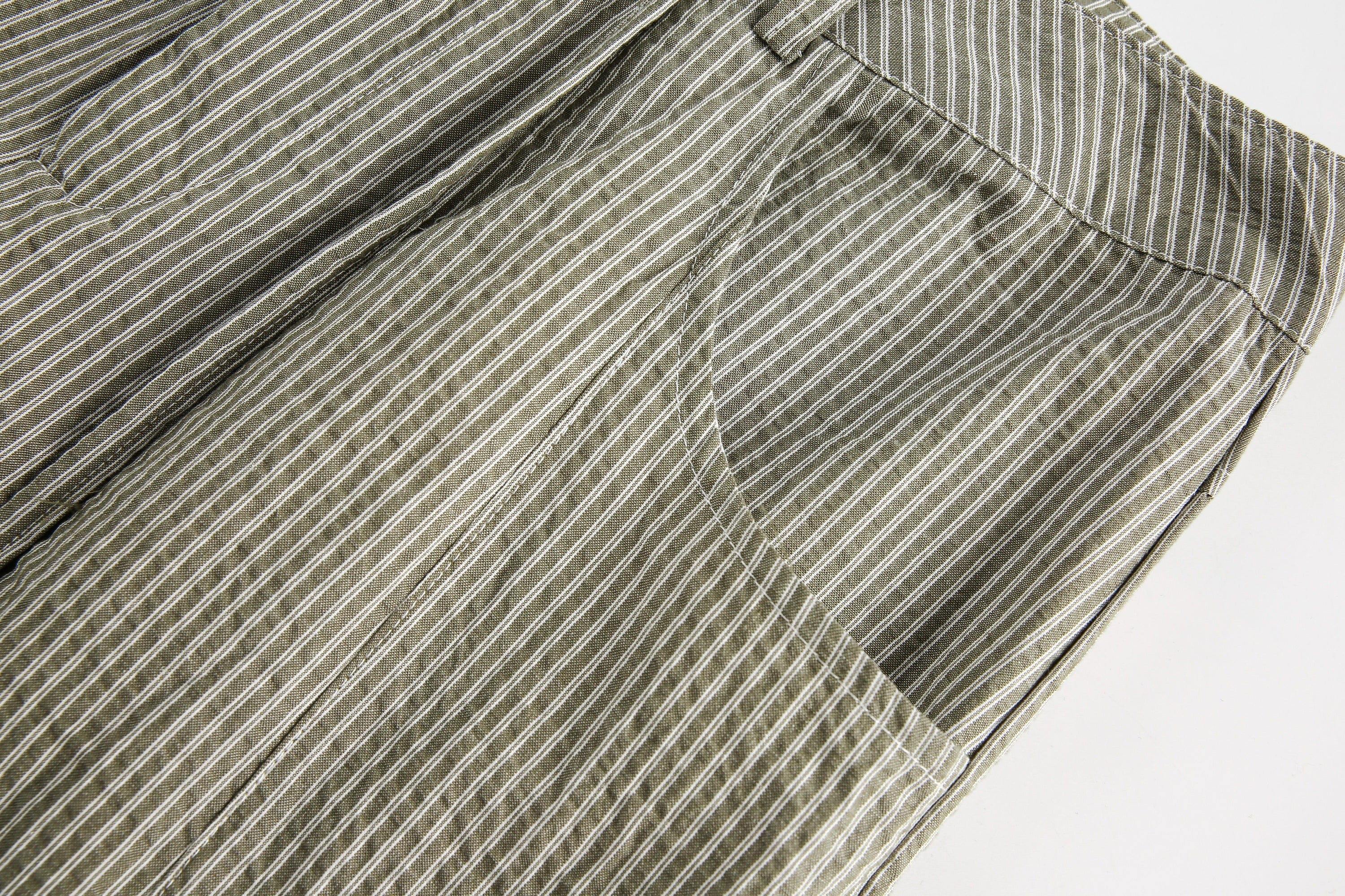 Omirad Pinstripe Wide-Leg Cotton Pants | Relaxed Fit