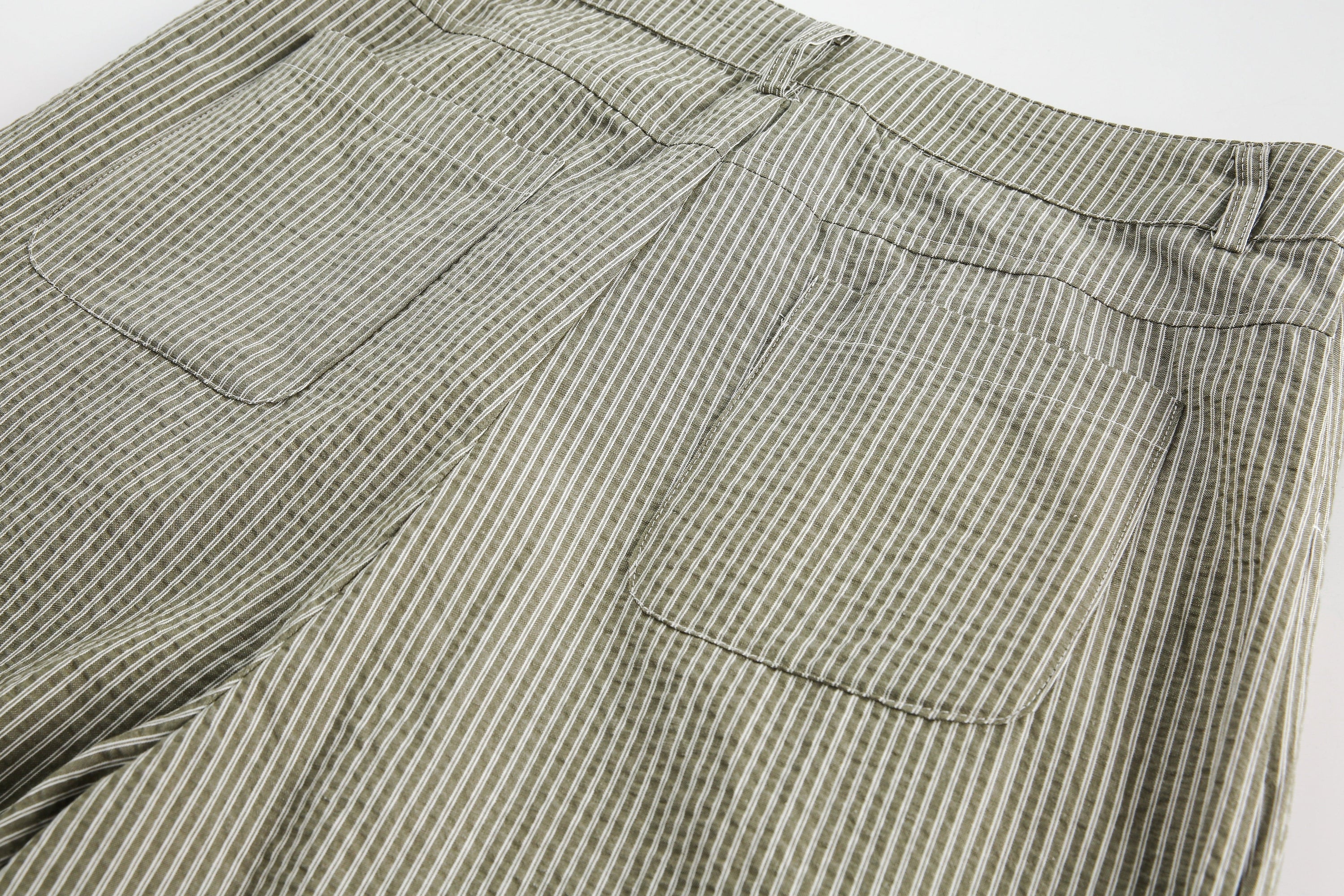 Omirad Pinstripe Wide-Leg Cotton Pants | Relaxed Fit