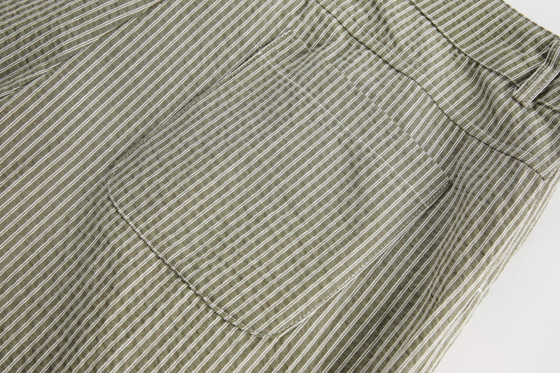 Omirad Pinstripe Wide-Leg Cotton Pants | Relaxed Fit