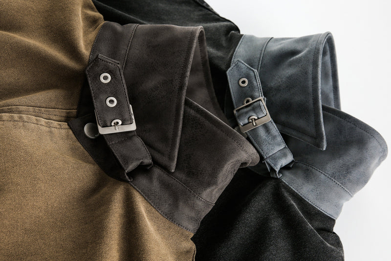 High-Neck Utility Cotton Jacket | Industrial Streetwear