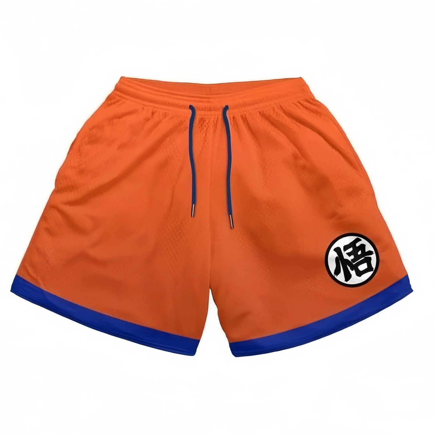 Dragon Ball-Inspired Shorts – Goku Symbol Orange and Blue Training Shorts