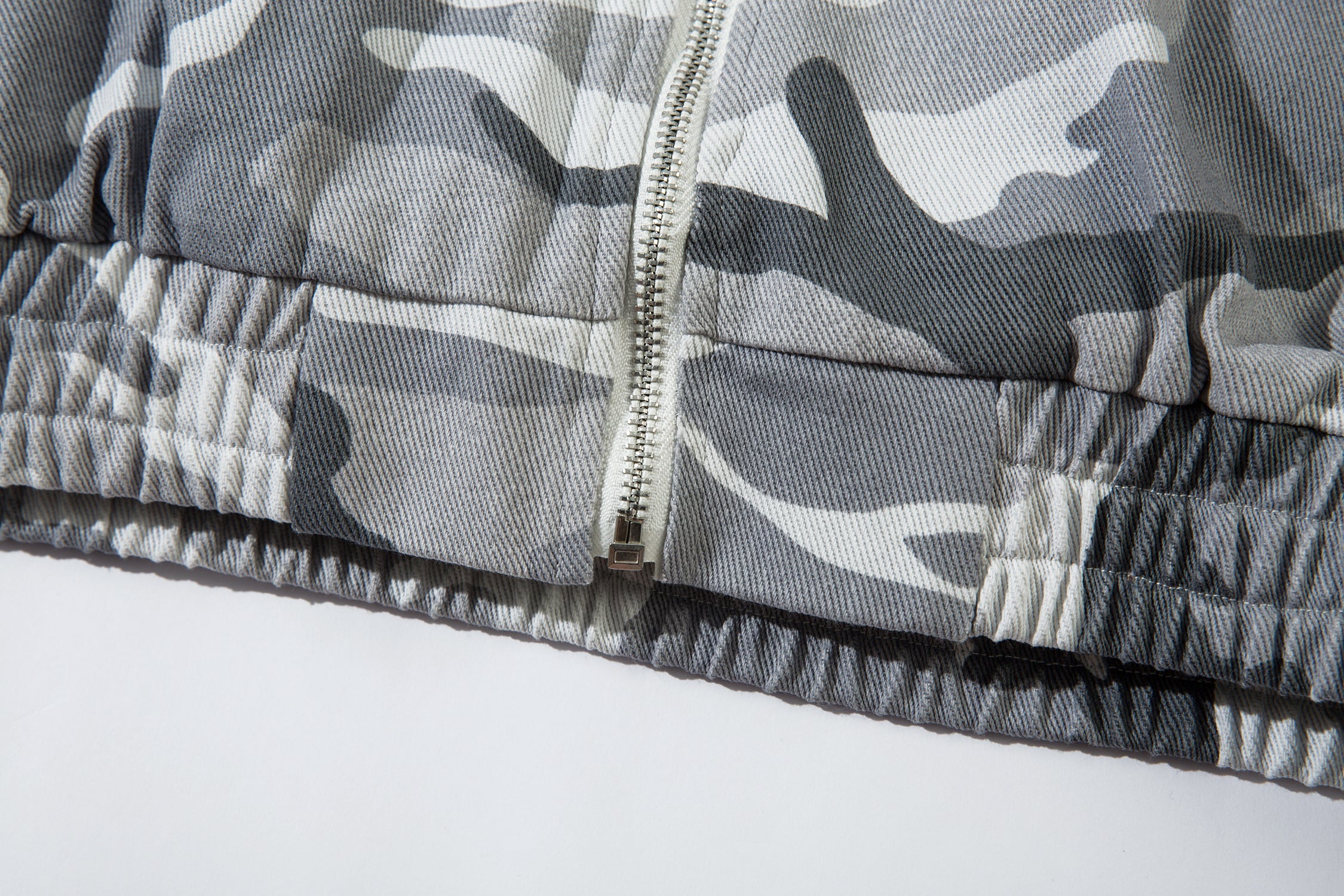 Grey Camo Faux Fur-Lined Hooded Bomber Jacket | SEAKOFF
