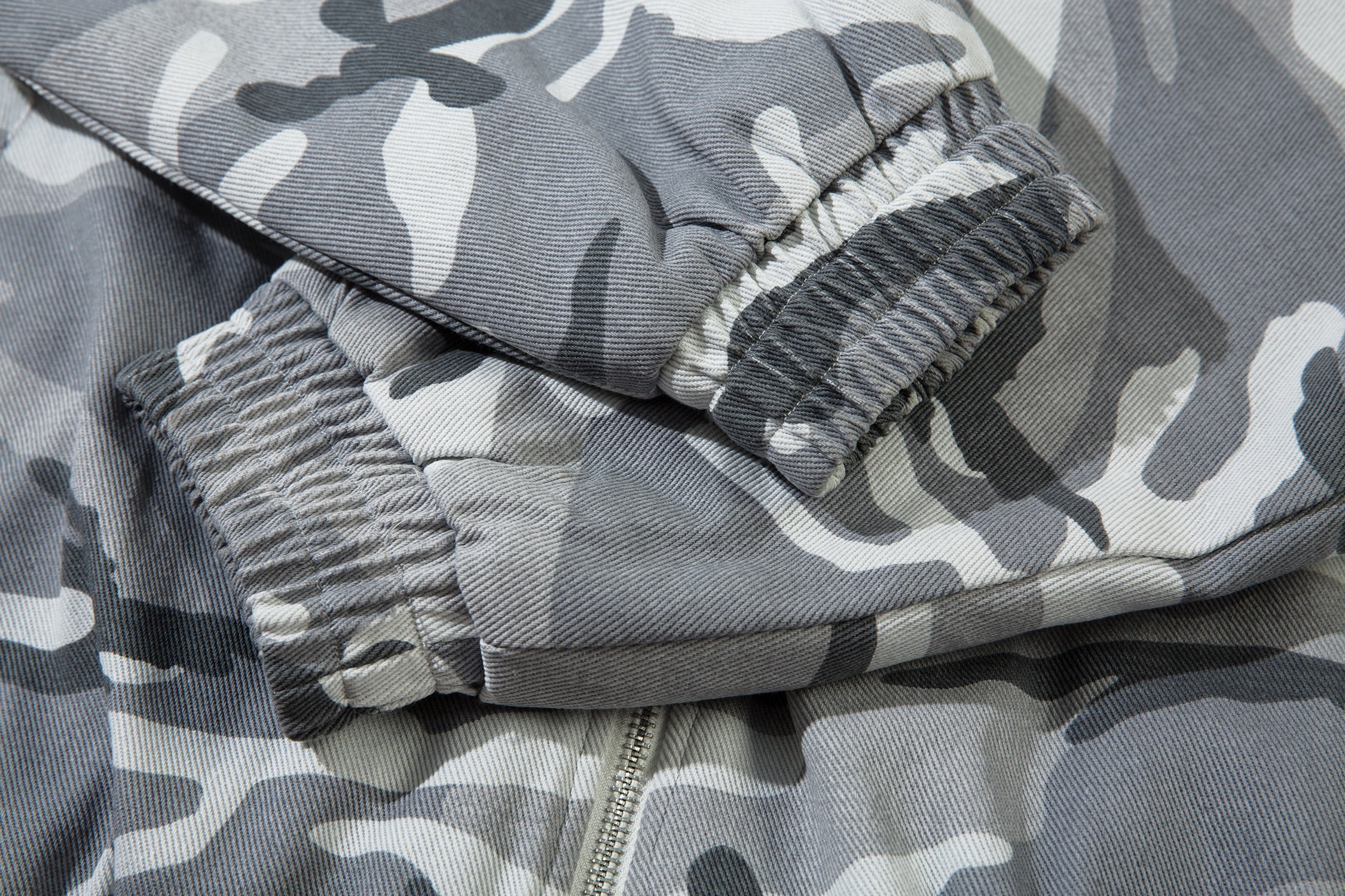 Grey Camo Faux Fur-Lined Hooded Bomber Jacket | SEAKOFF