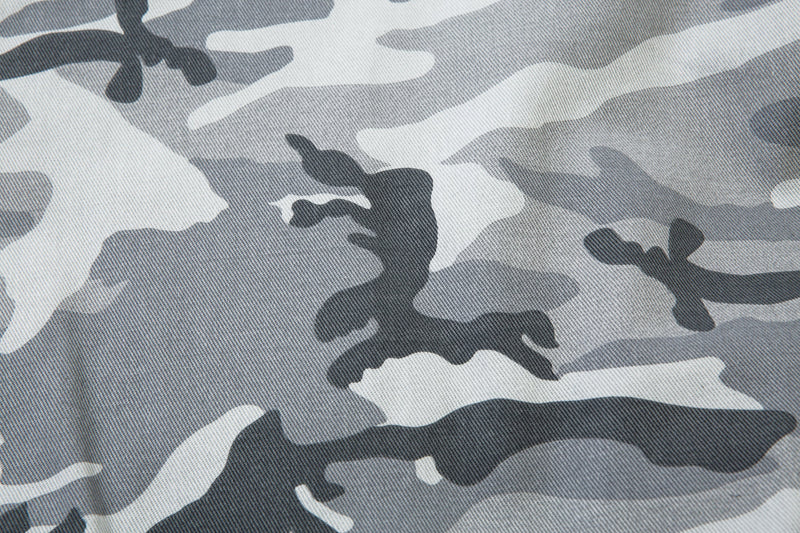 Grey Camo Faux Fur-Lined Hooded Bomber Jacket | SEAKOFF