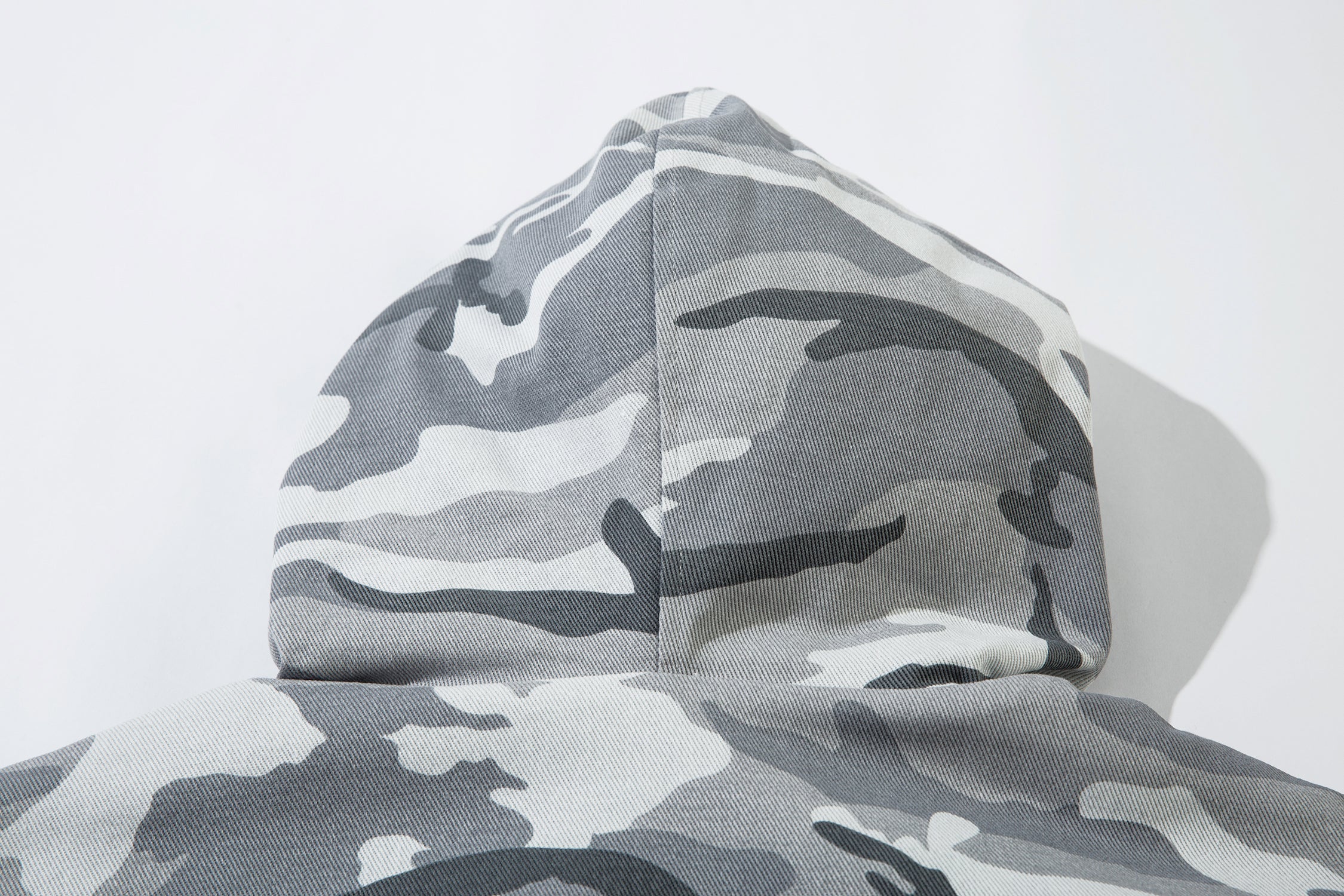 Grey Camo Faux Fur-Lined Hooded Bomber Jacket | SEAKOFF