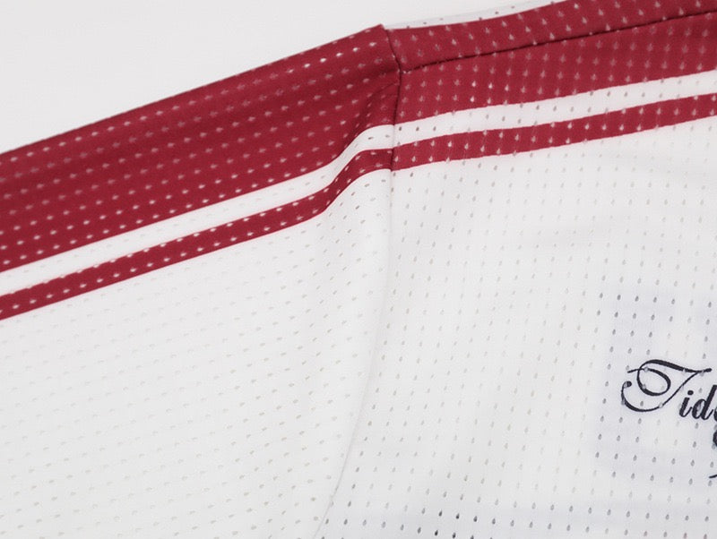 Tideeku No.7 Striped Mesh Football Jersey | Streetwear